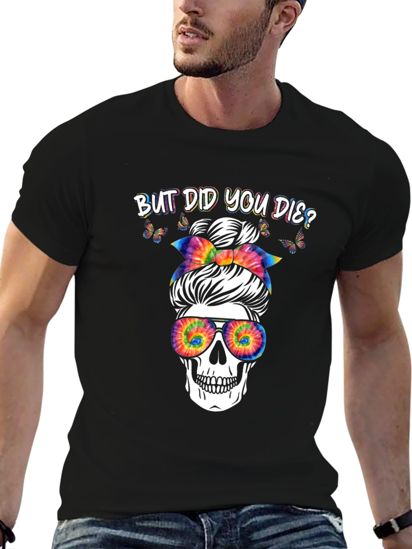 Black But Did You Die? Skull Graphic Tee view 6
