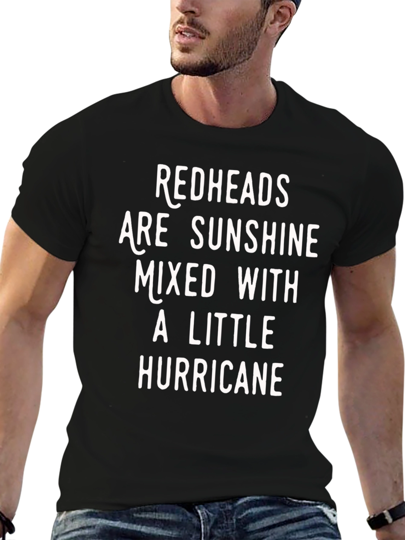 Black Redhead Sunshine Hurricane Graphic Tee view 6