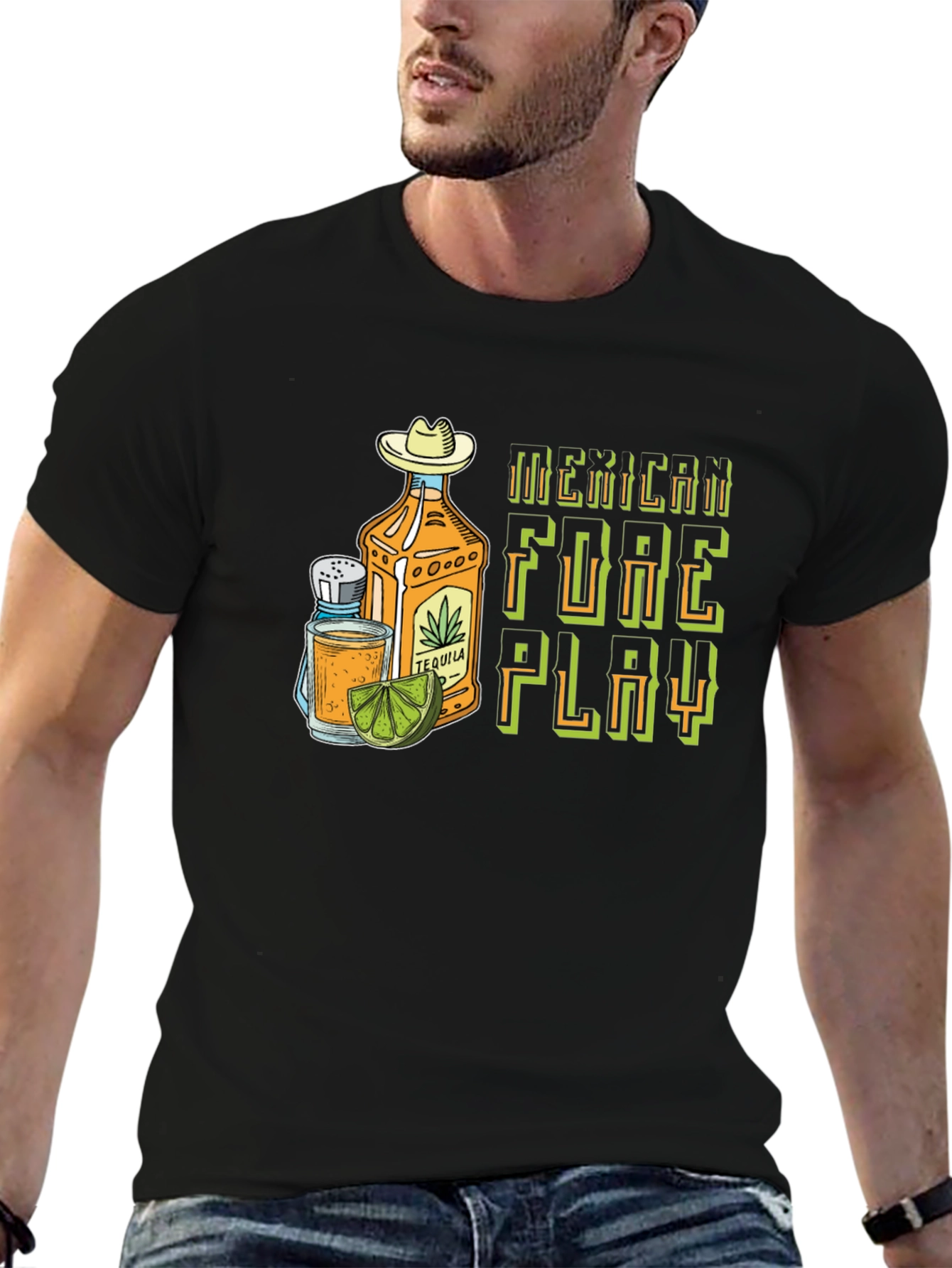Black Mexican Foreplay Tequila Graphic Tee view 6