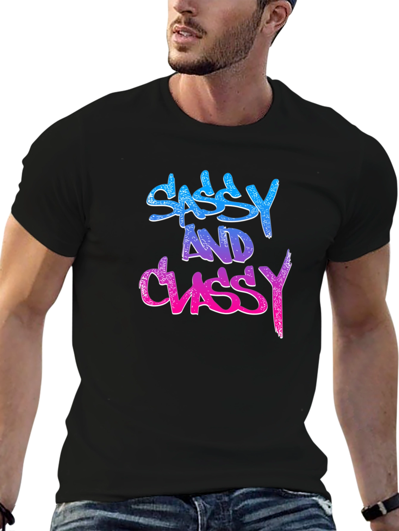 Black Sassy and Classy Black Graphic Tee view 6