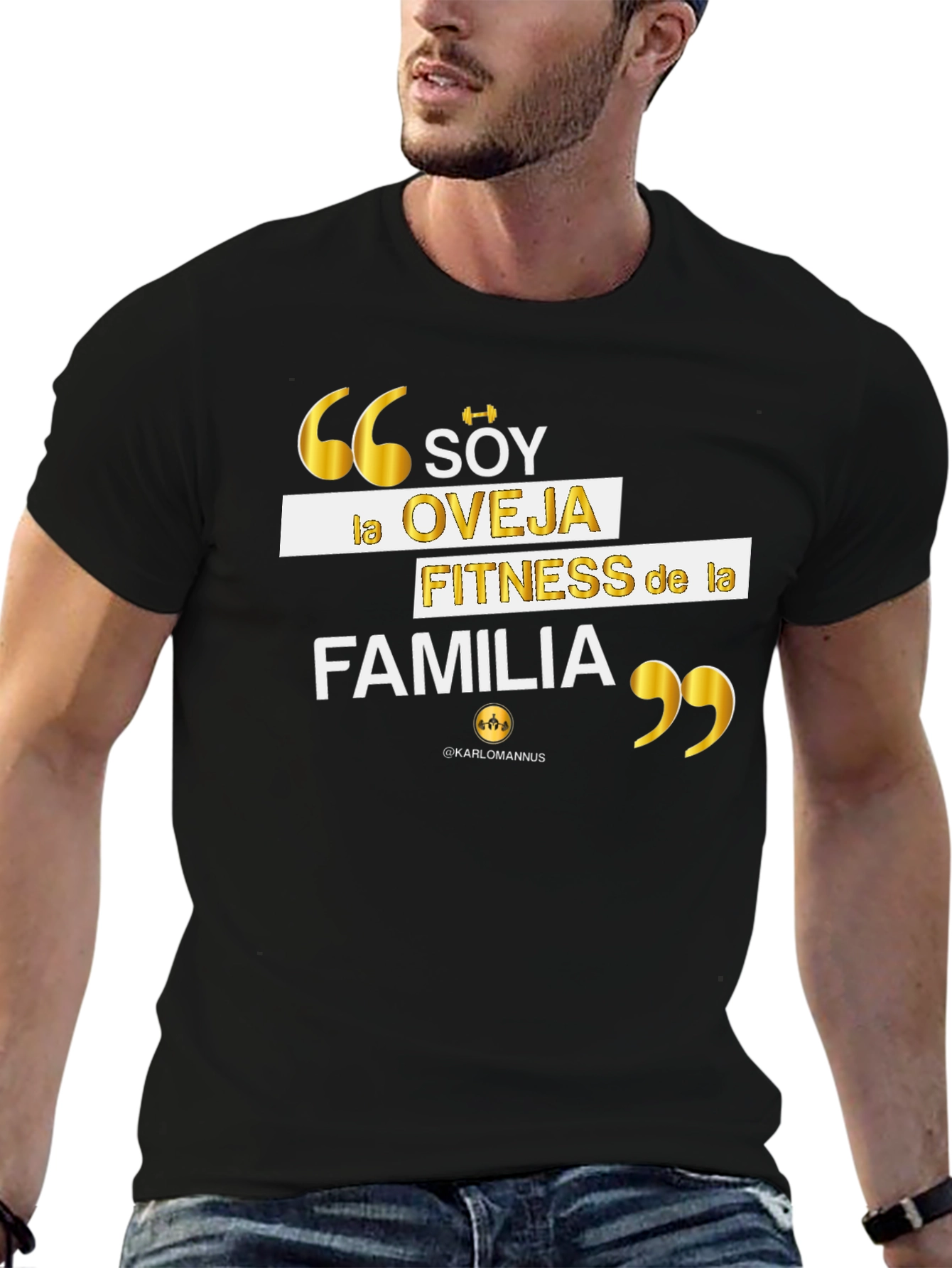 Black Fitness Family T-Shirt - Black Gym Motivation view 6