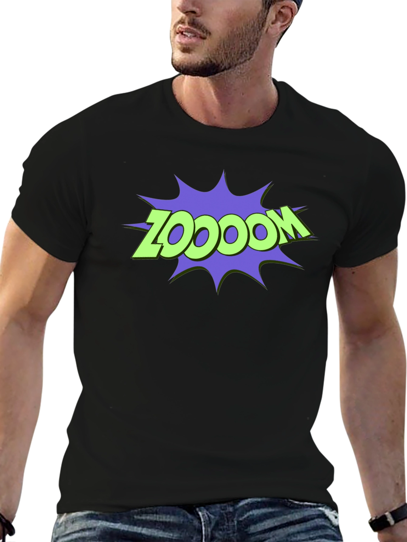 Black Zoodooom T-Shirt - Men's Graphic Tee view 6