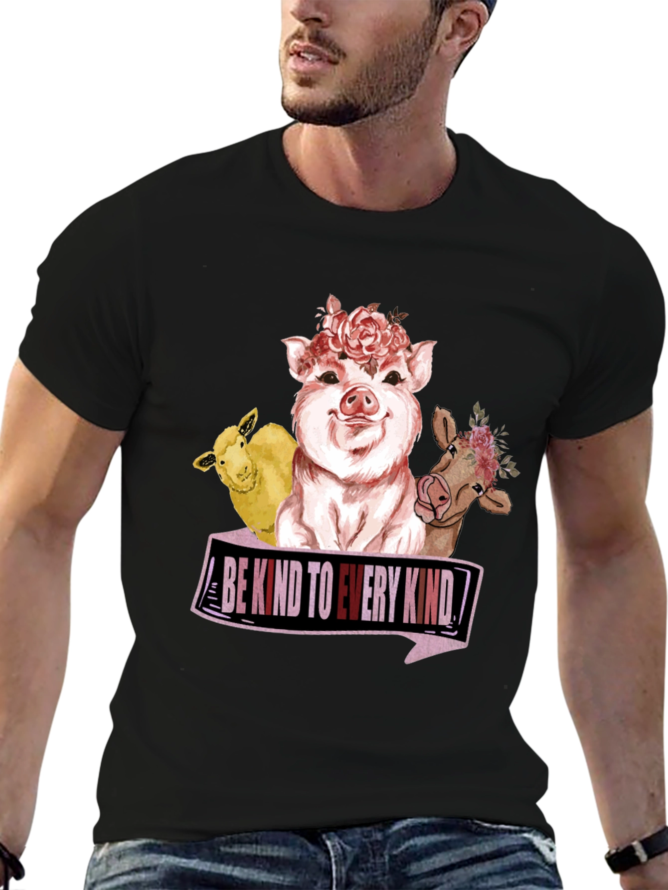 Black Be Kind To Every Kind Graphic Tee view 6