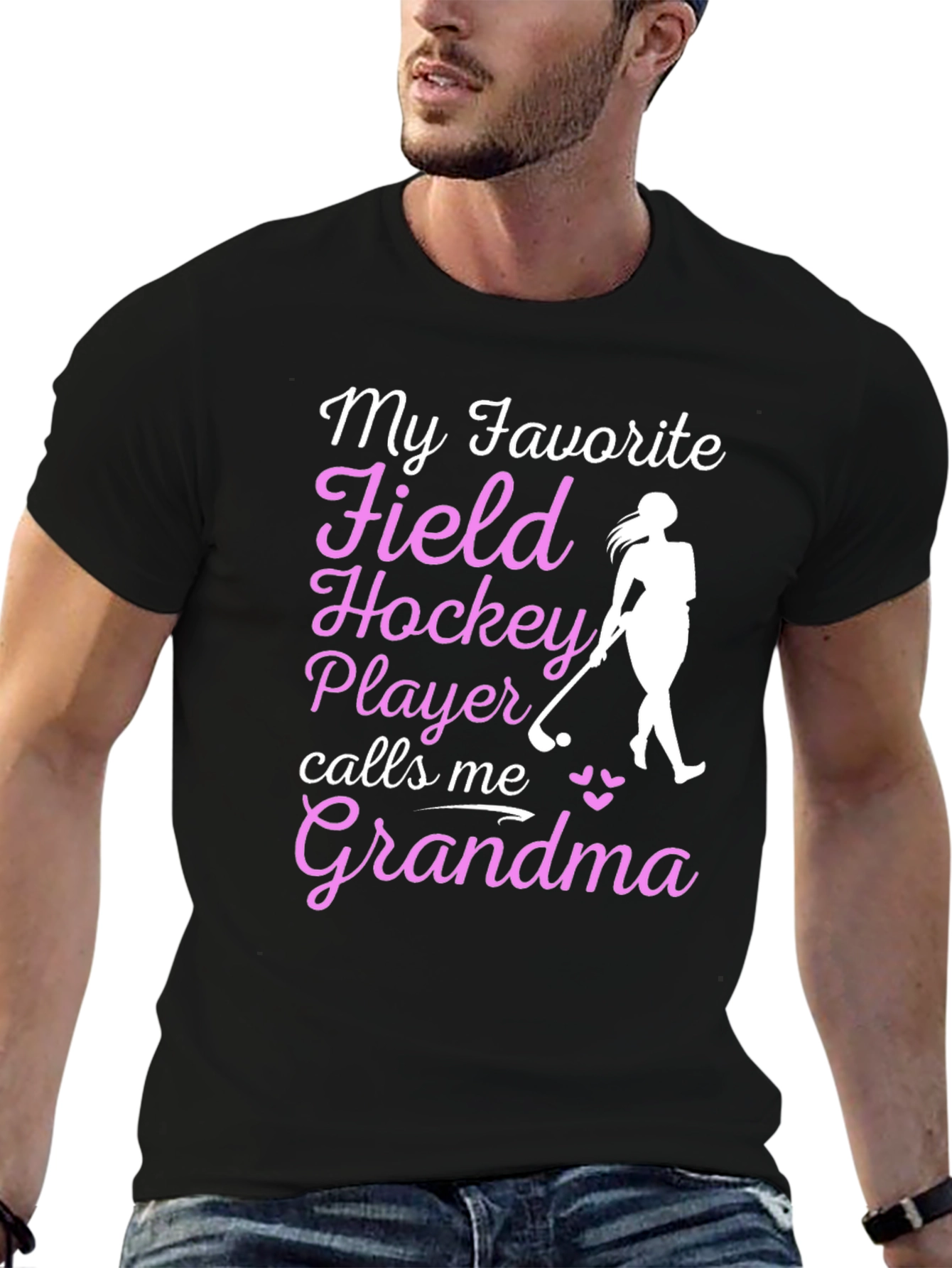 Black Field Hockey Grandma Tee - Love for the Game view 6