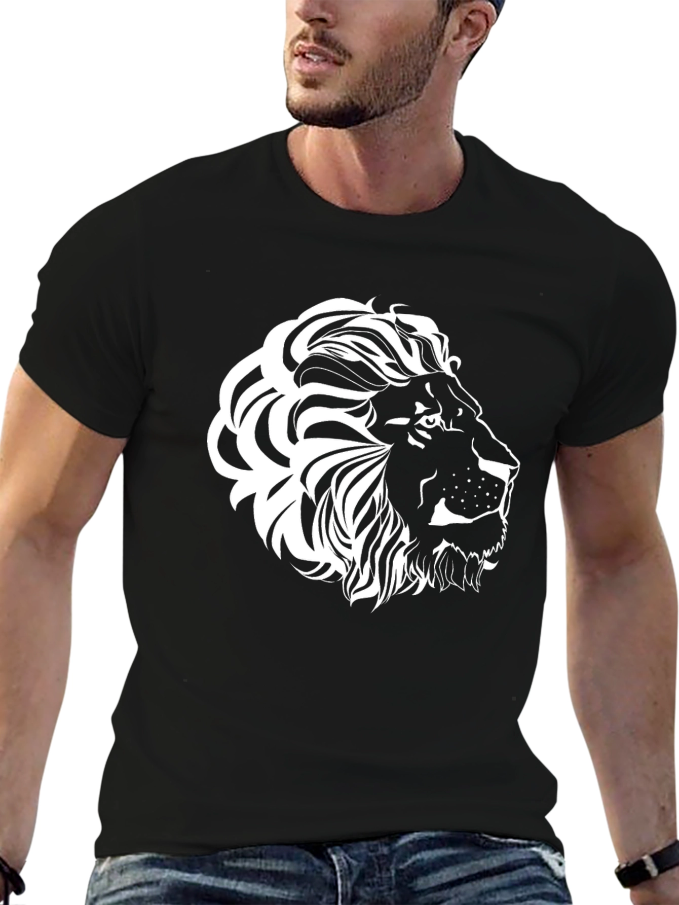 Black Black Lion Graphic Tee - Bold Style view 6