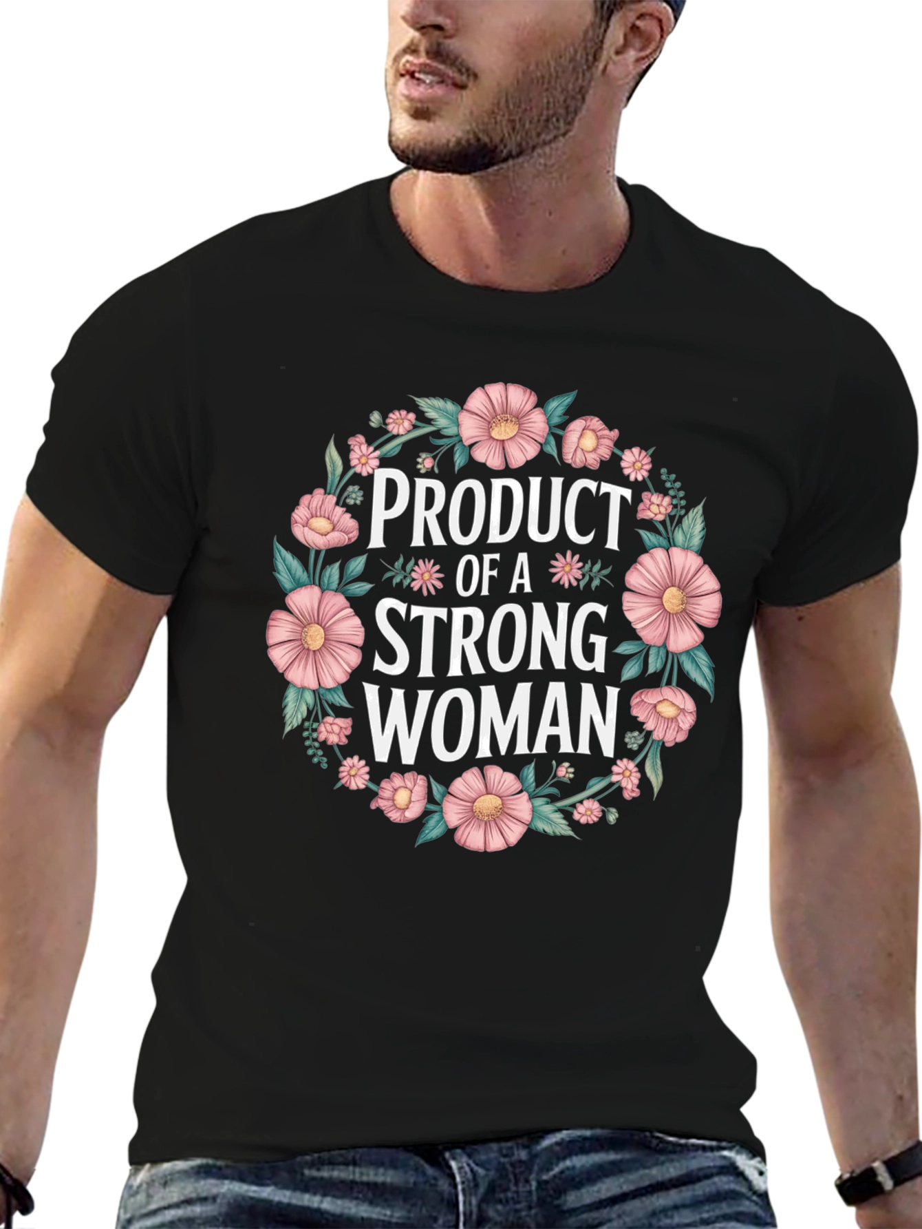 Black Product of a Strong Woman T-Shirt view 6