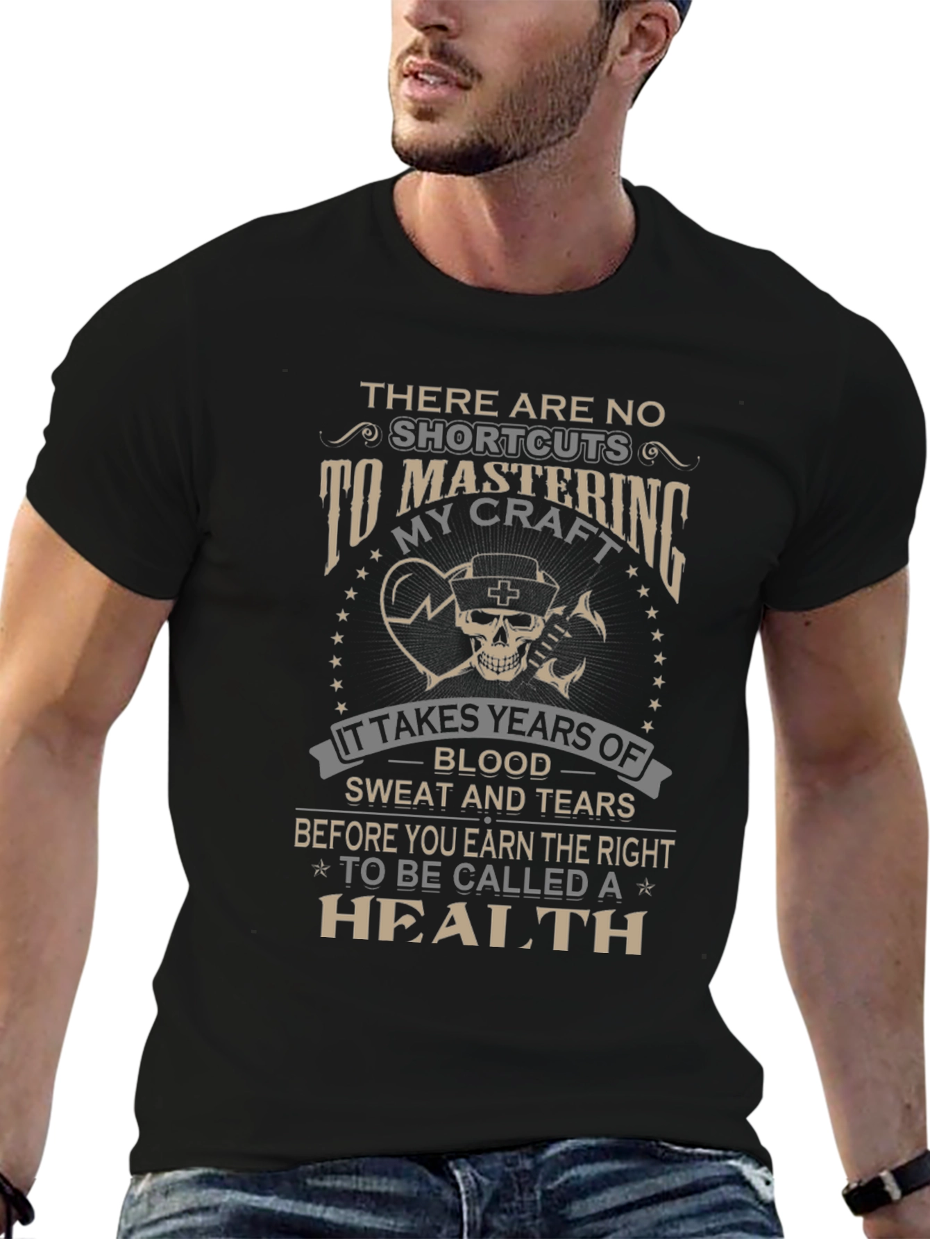 Black Health Professional T-Shirt - No Shortcuts to Mastering My Craft view 6