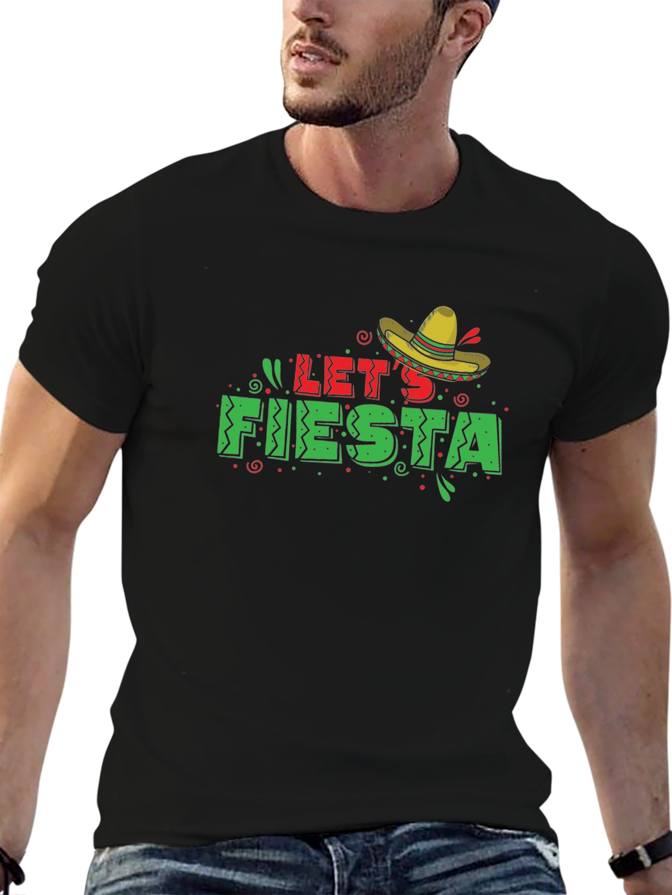 Black Let's Fiesta Graphic T-Shirt - Black view 6