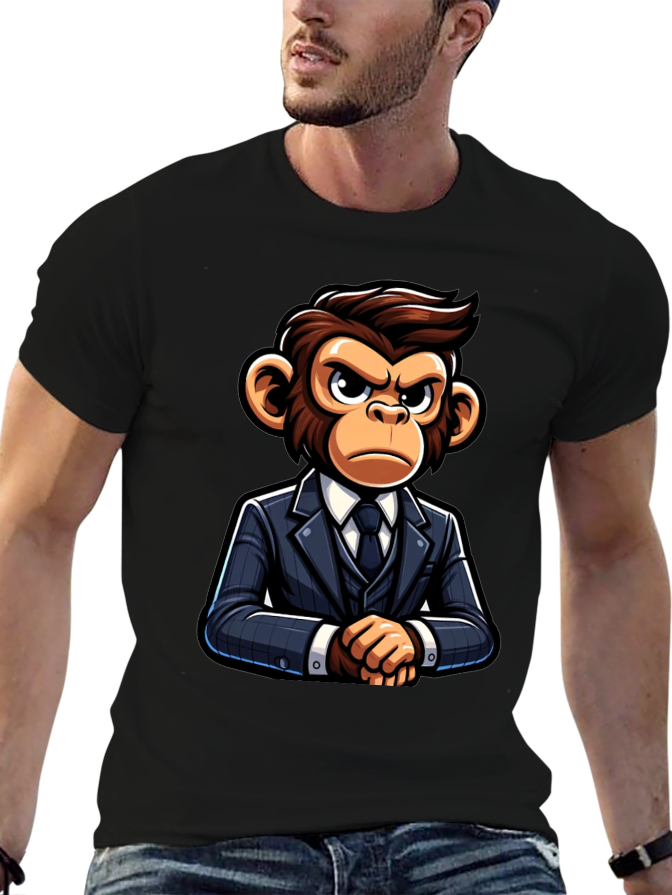 Black Monkey Business T-Shirt - Serious Ape Style view 6