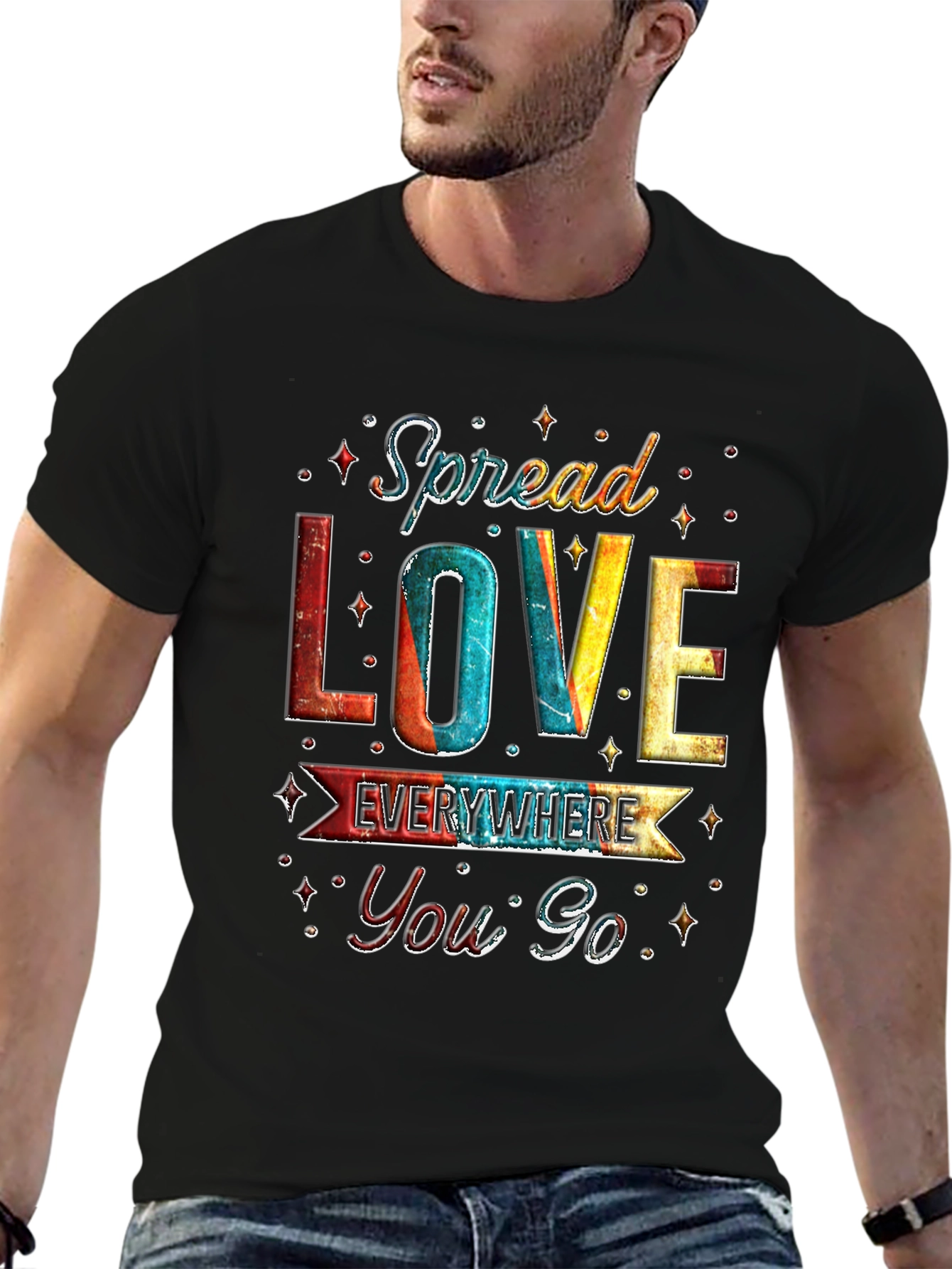 Black Spread Love Everywhere Graphic Tee view 6
