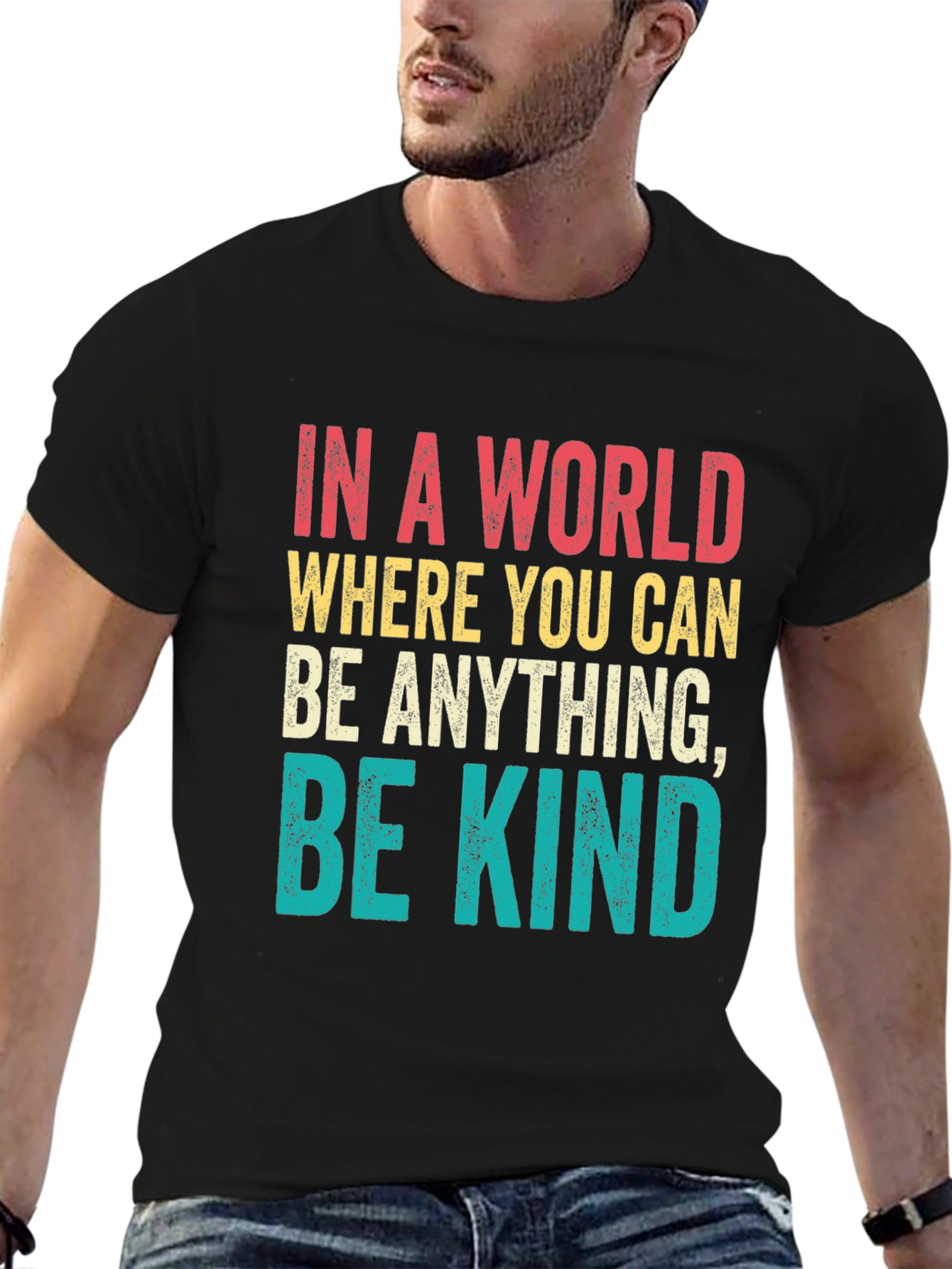 Black Be Kind T-Shirt - Inspirational Graphic Tee view 6