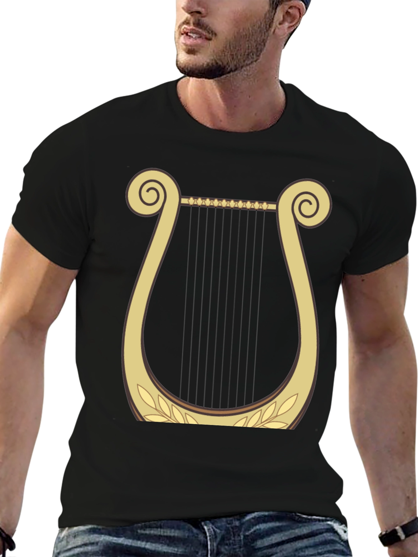 Black Lyre Graphic Tee - Black Cotton Comfort view 6