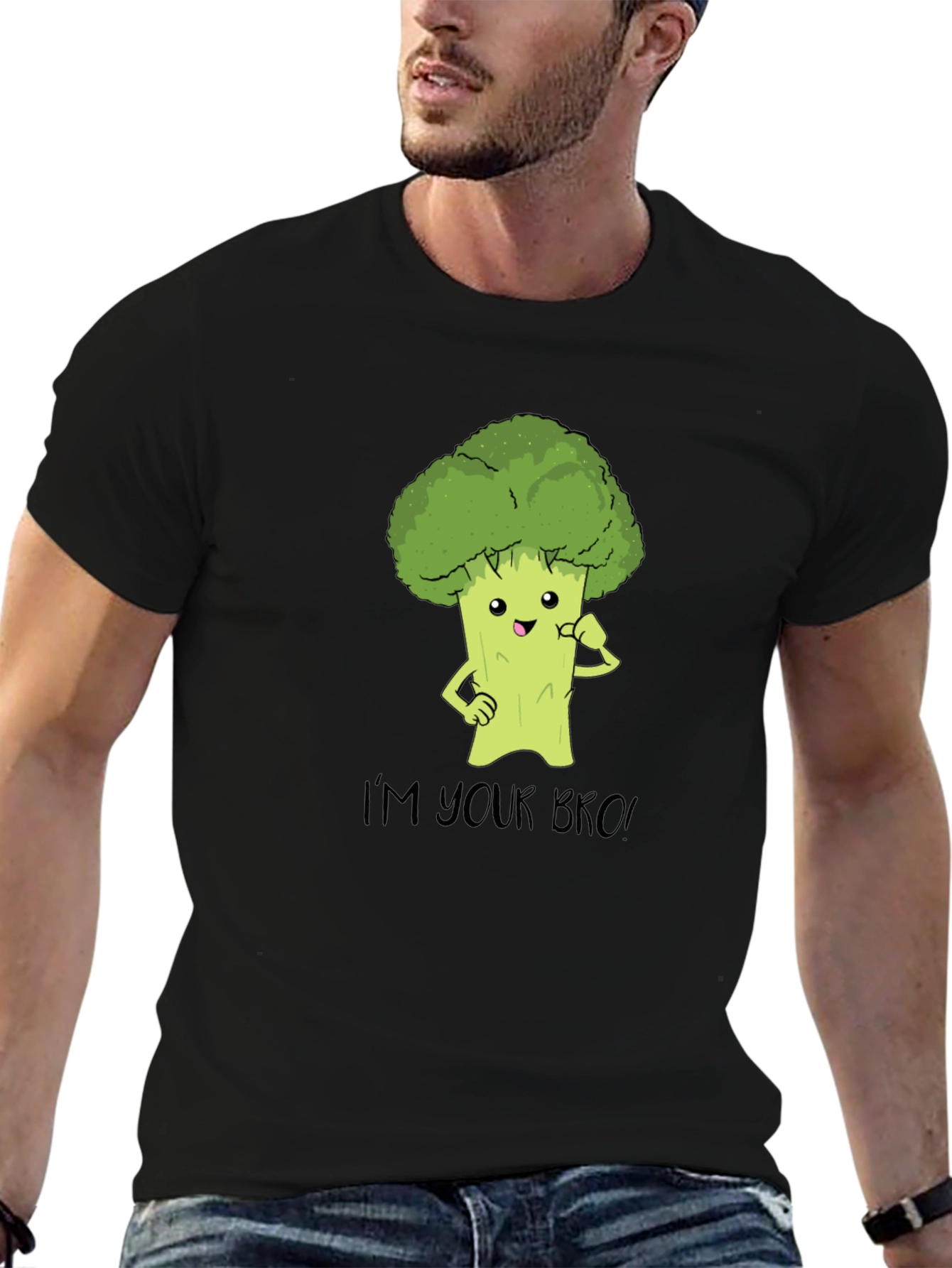 Black I'm Your Bro Broccoli Tee view 6