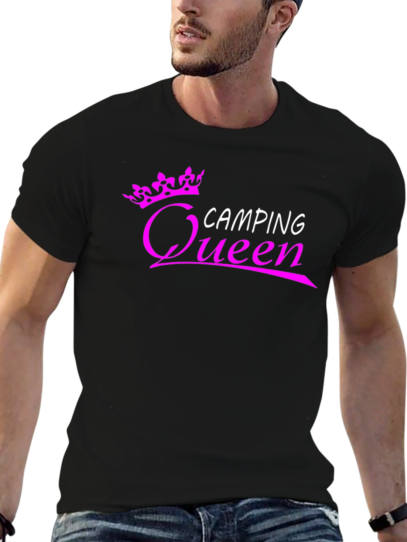 Black Camping Queen Graphic Tee - Black view 6