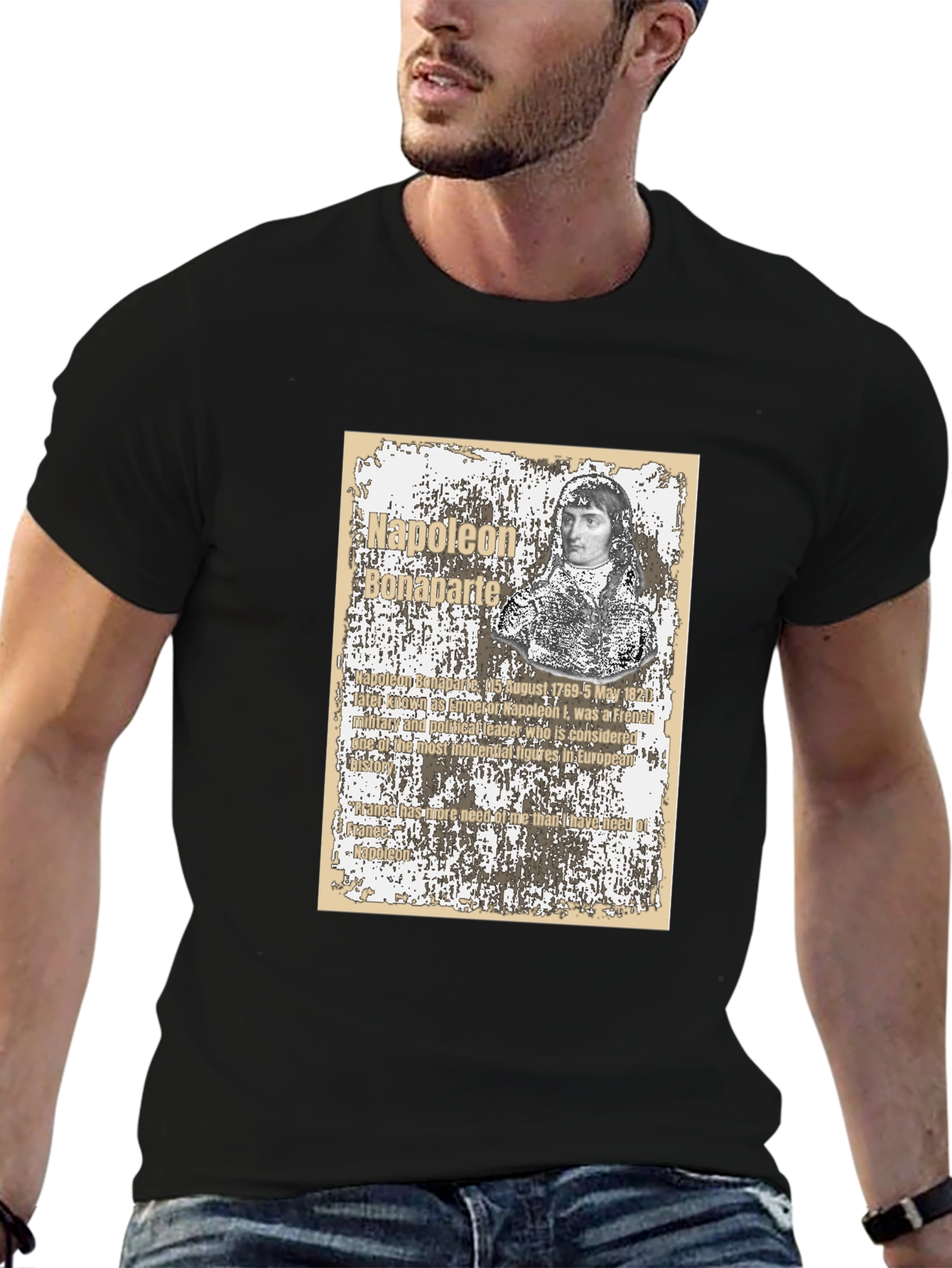 Black Napoleon Bonaparte Graphic T-Shirt  view 6