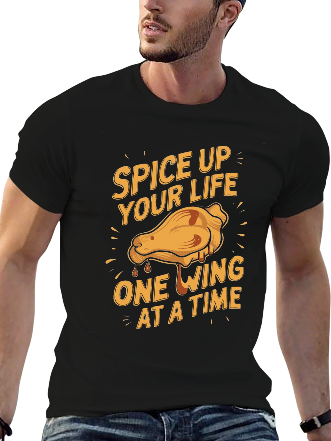 Black Spice Up Your Life Chicken Wing Graphic Tee view 6