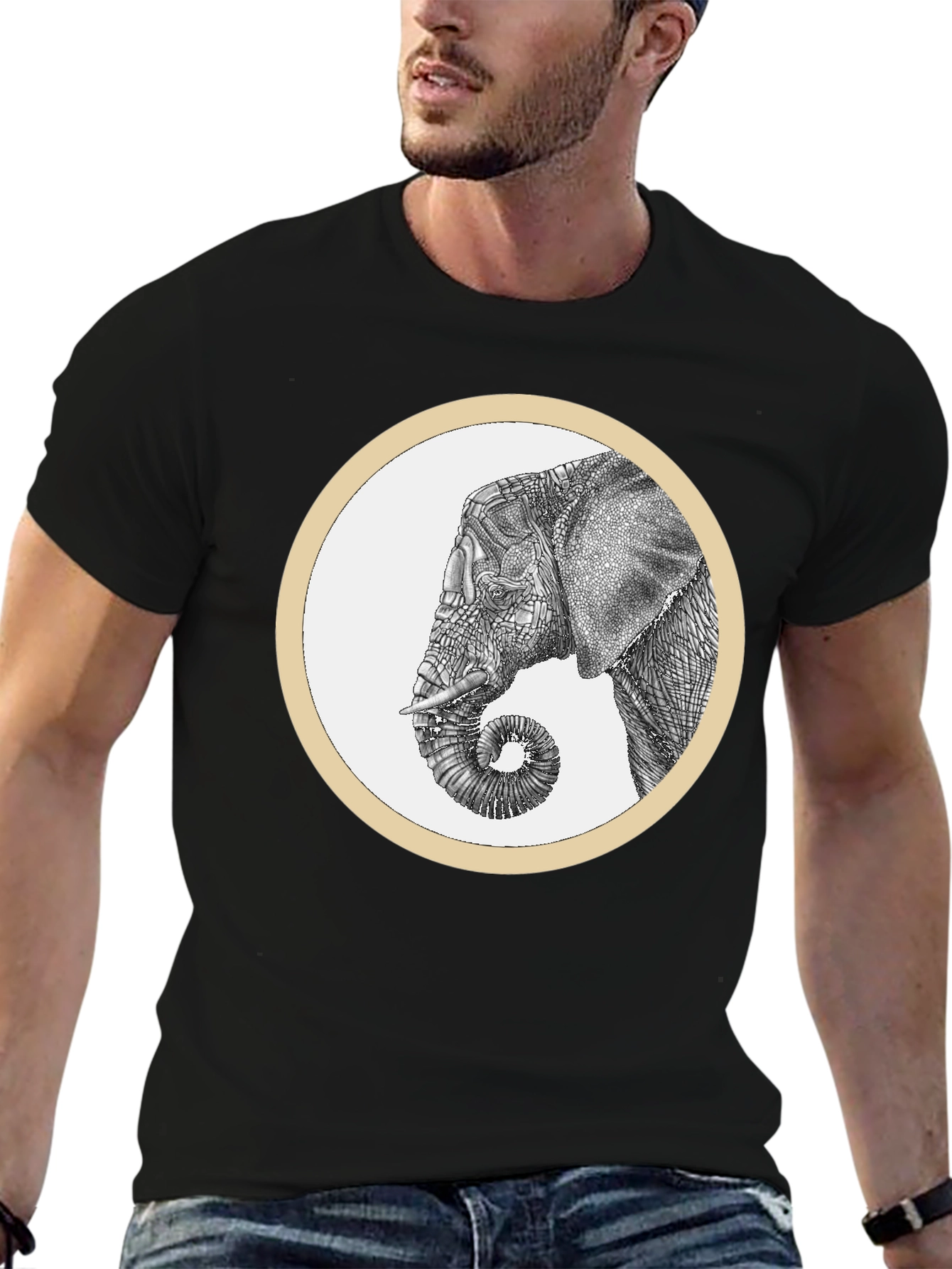 Elephant Graphic Tee - Stylish Black Cotton T-Shirt - 6