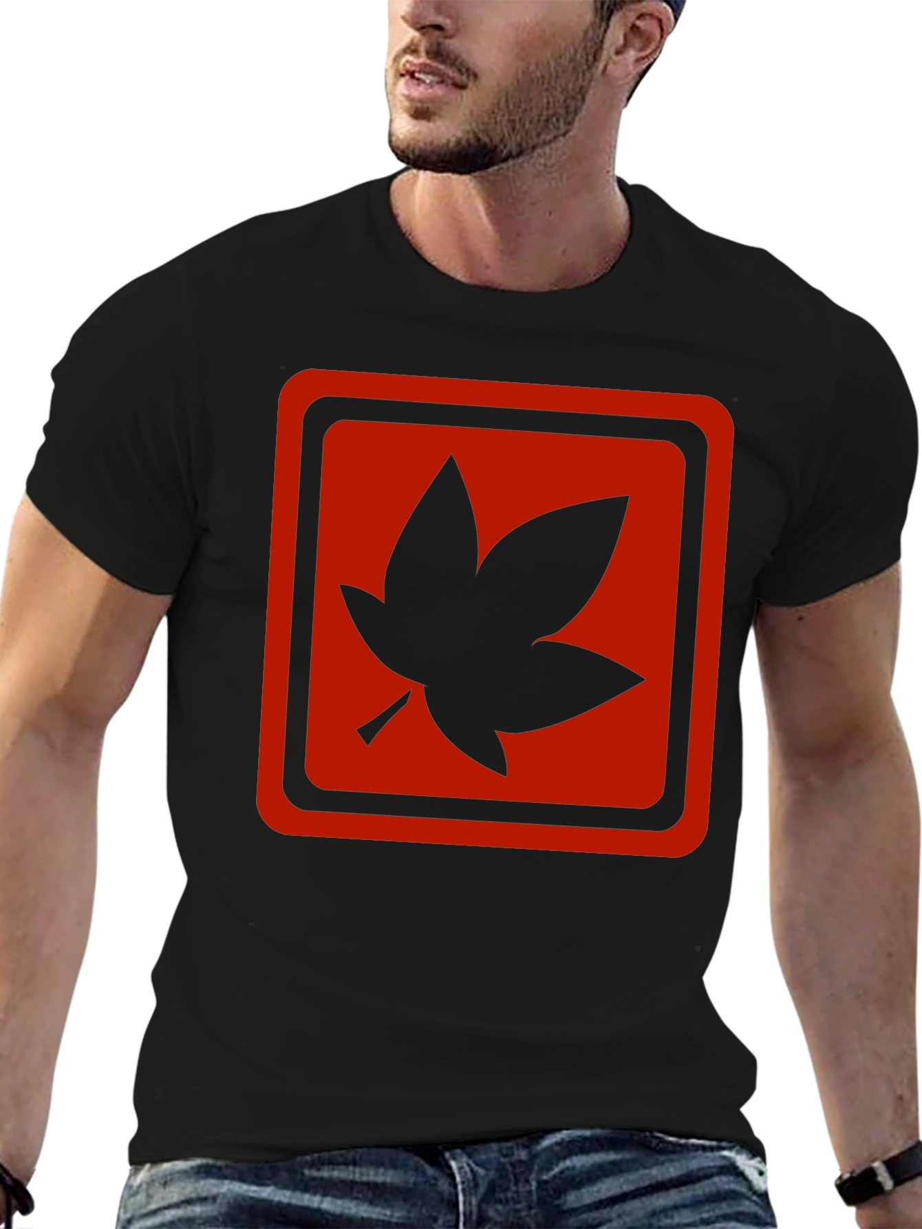Maple Leaf Graphic T-Shirt - Black - 6
