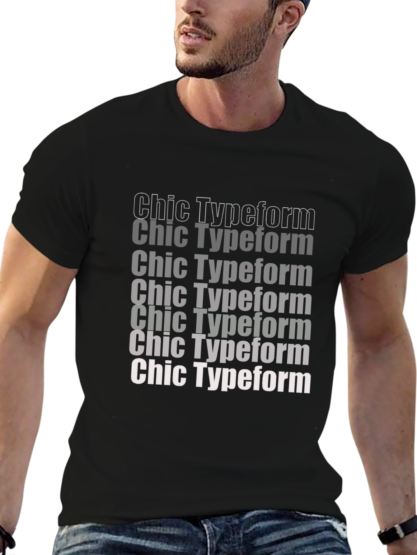 Black Chic Typeform Graphic Tee - Stylish Comfort view 6