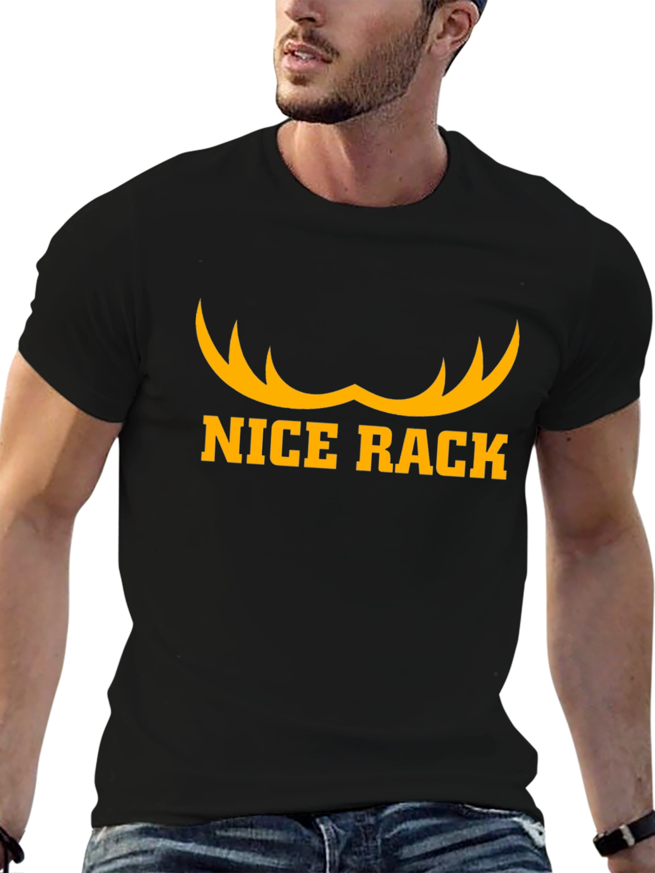 Black Nice Rack Antler T-Shirt - Black view 6