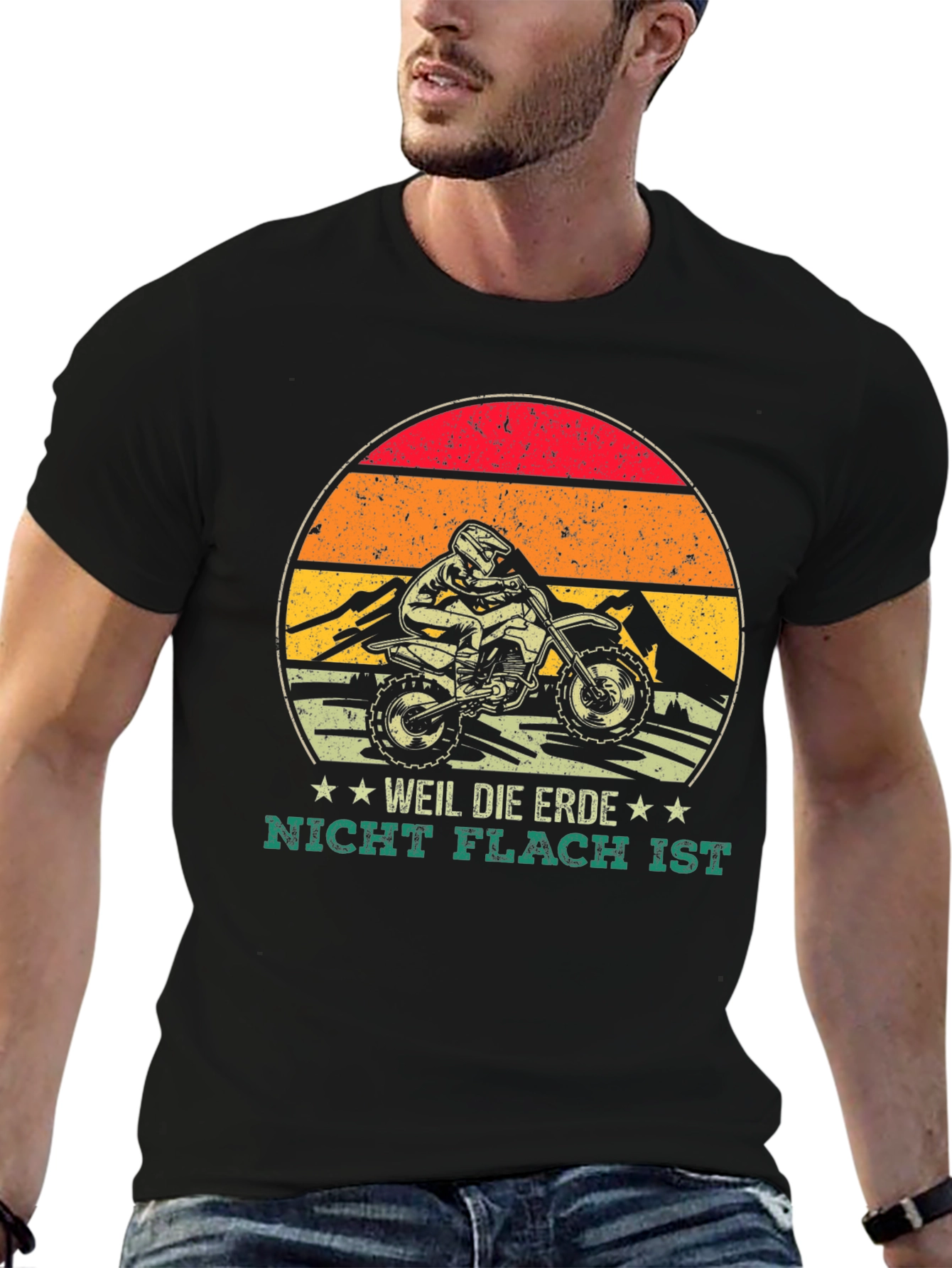 Black Dirt Bike 'Weil Die Erde' Graphic Tee view 6