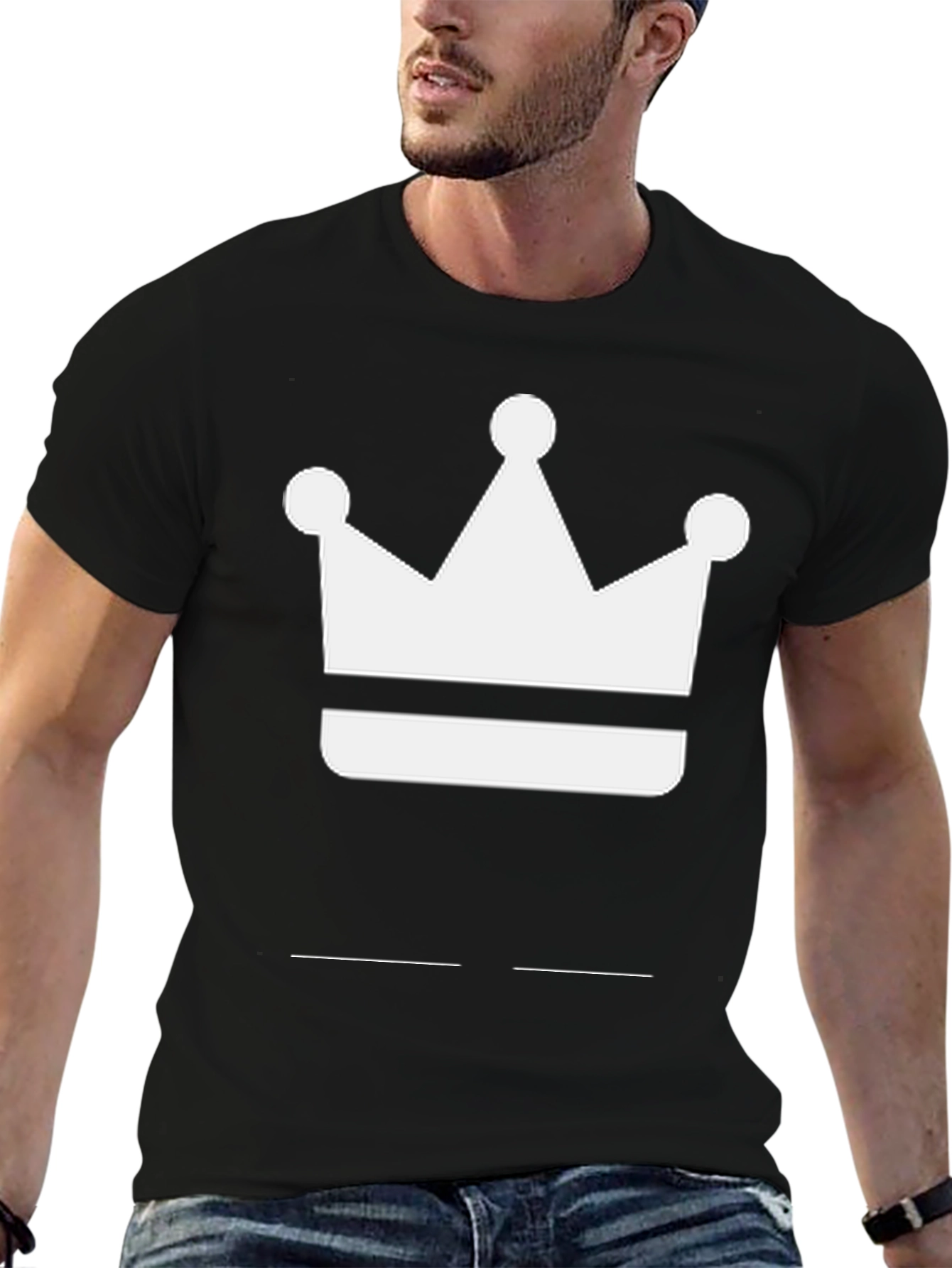 Black Crown Graphic Tee - Black Cotton Blend view 6