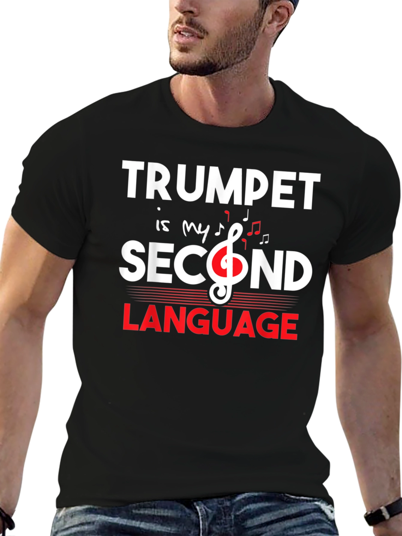 Black Trumpet is My Second Language Graphic Tee view 6