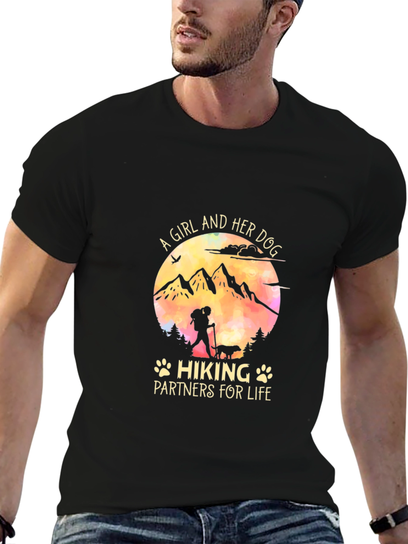 Black Hiking Partners Graphic Tee - Black view 6