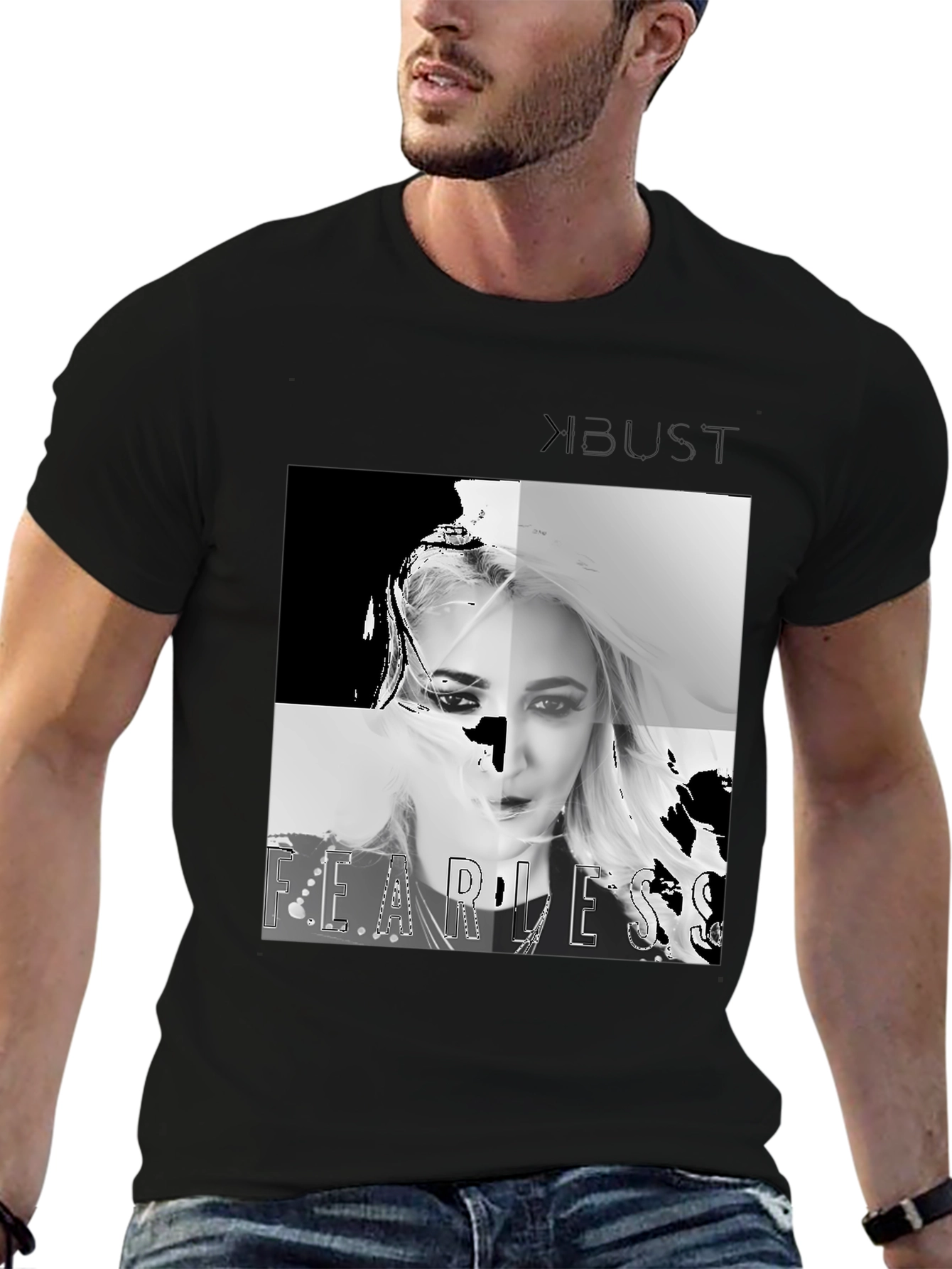 Black Fearless Graphic Tee - Men's Black T-Shirt view 6