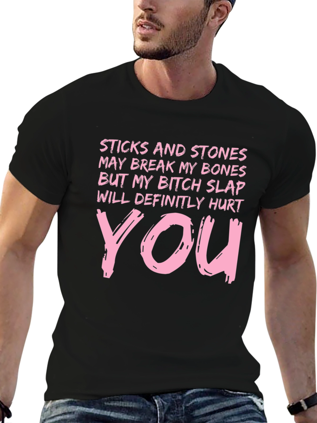 Black Sticks & Stones Novelty Graphic T-Shirt view 6