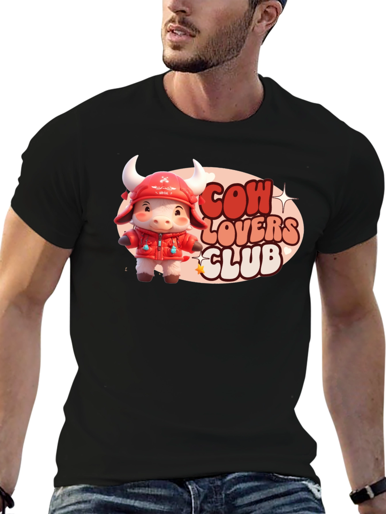 Black Cow Lovers Club Black Graphic Tee view 6