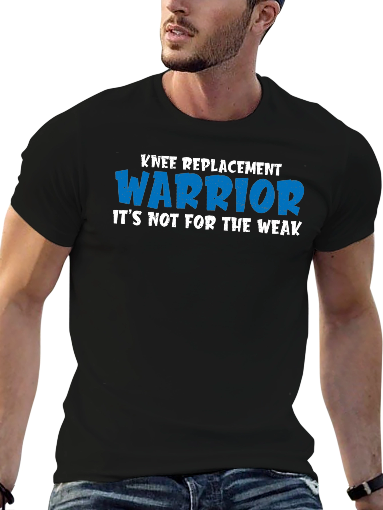 Black Knee Replacement Warrior T-Shirt - Not for the Weak view 6