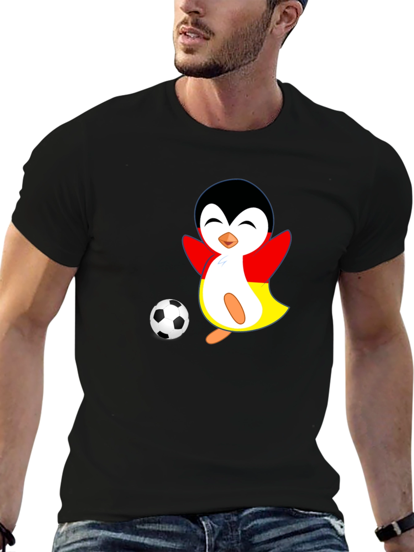 Soccer Penguin Graphic Tee - Black - 6