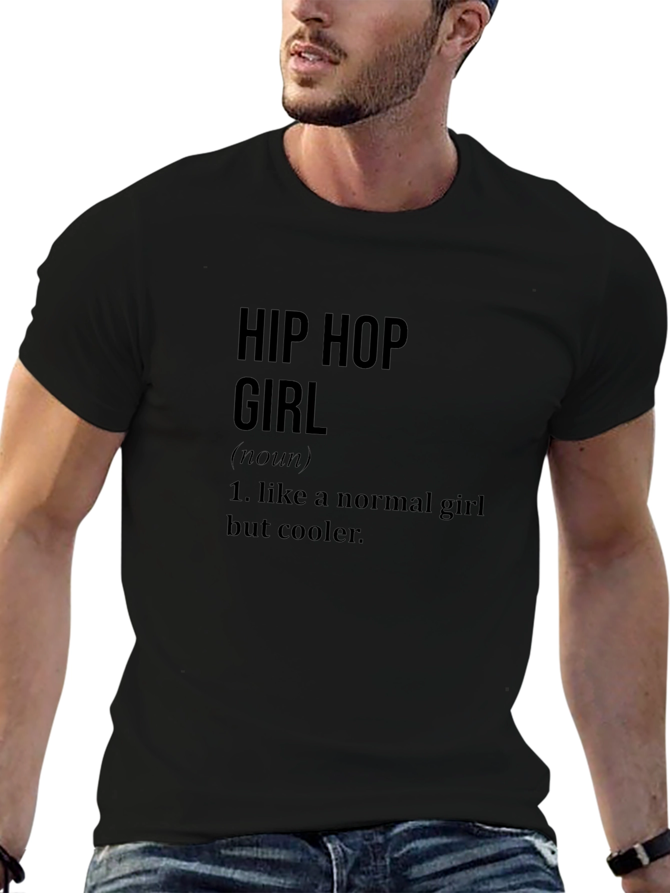 Black Hip Hop Girl Definition T-Shirt Cool Graphic Tee view 6