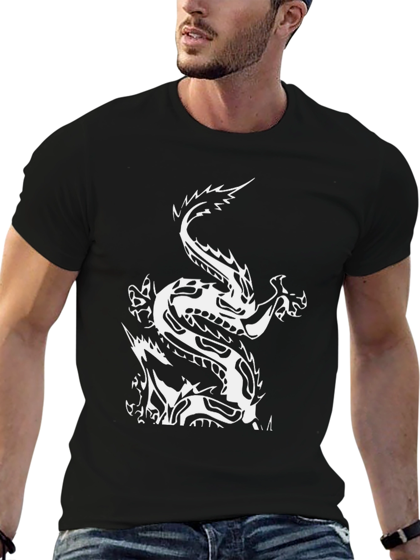 Black Dragon Graphic Tee - Men's Black T-Shirt view 6