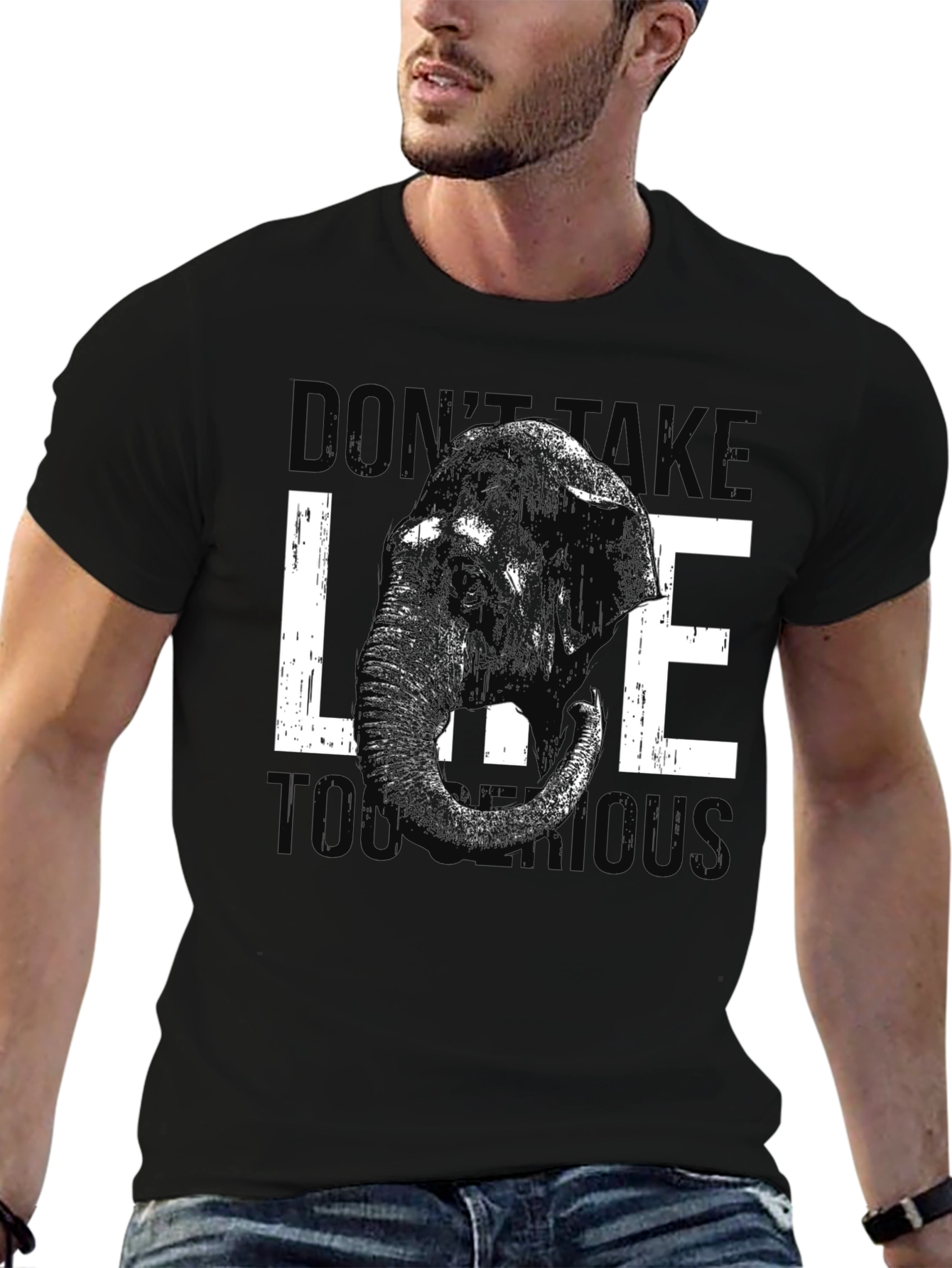 Black Elephant Graphic Tee - Don't Take Life Too Serious view 6
