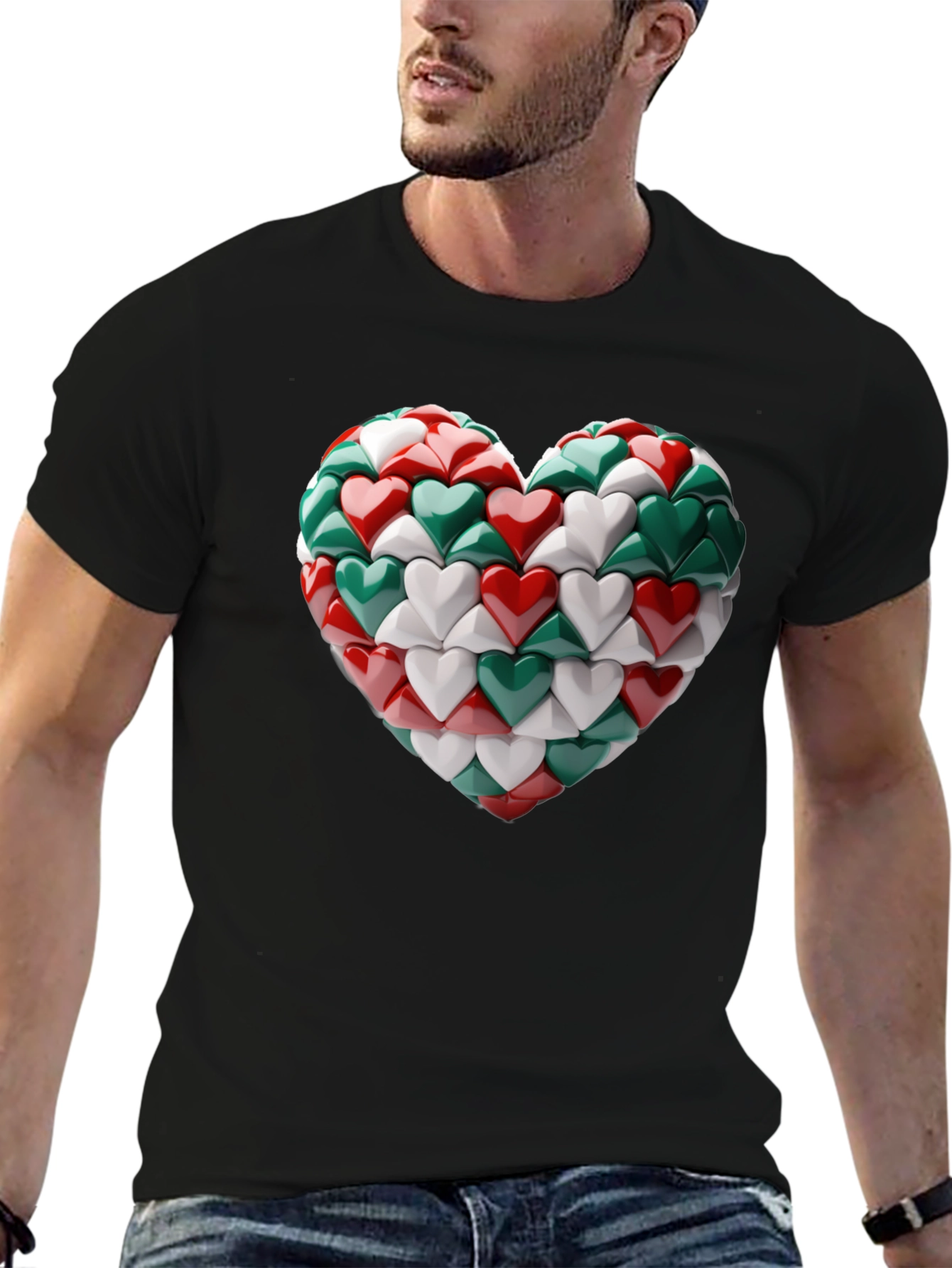 Black Heart of Hearts Graphic Tee view 6
