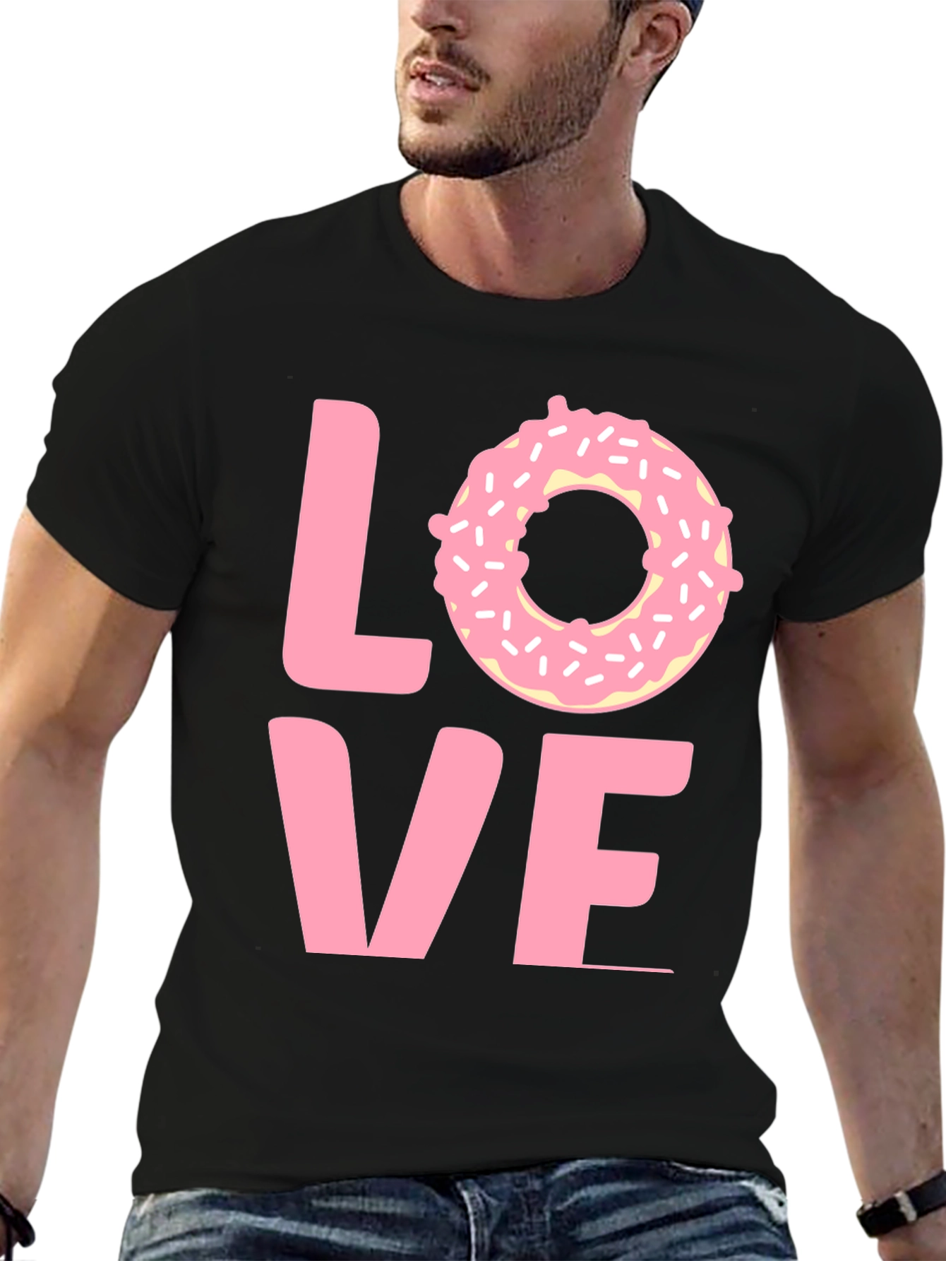 Black Love Donut T-Shirt - Fun & Stylish Graphic Tee view 6