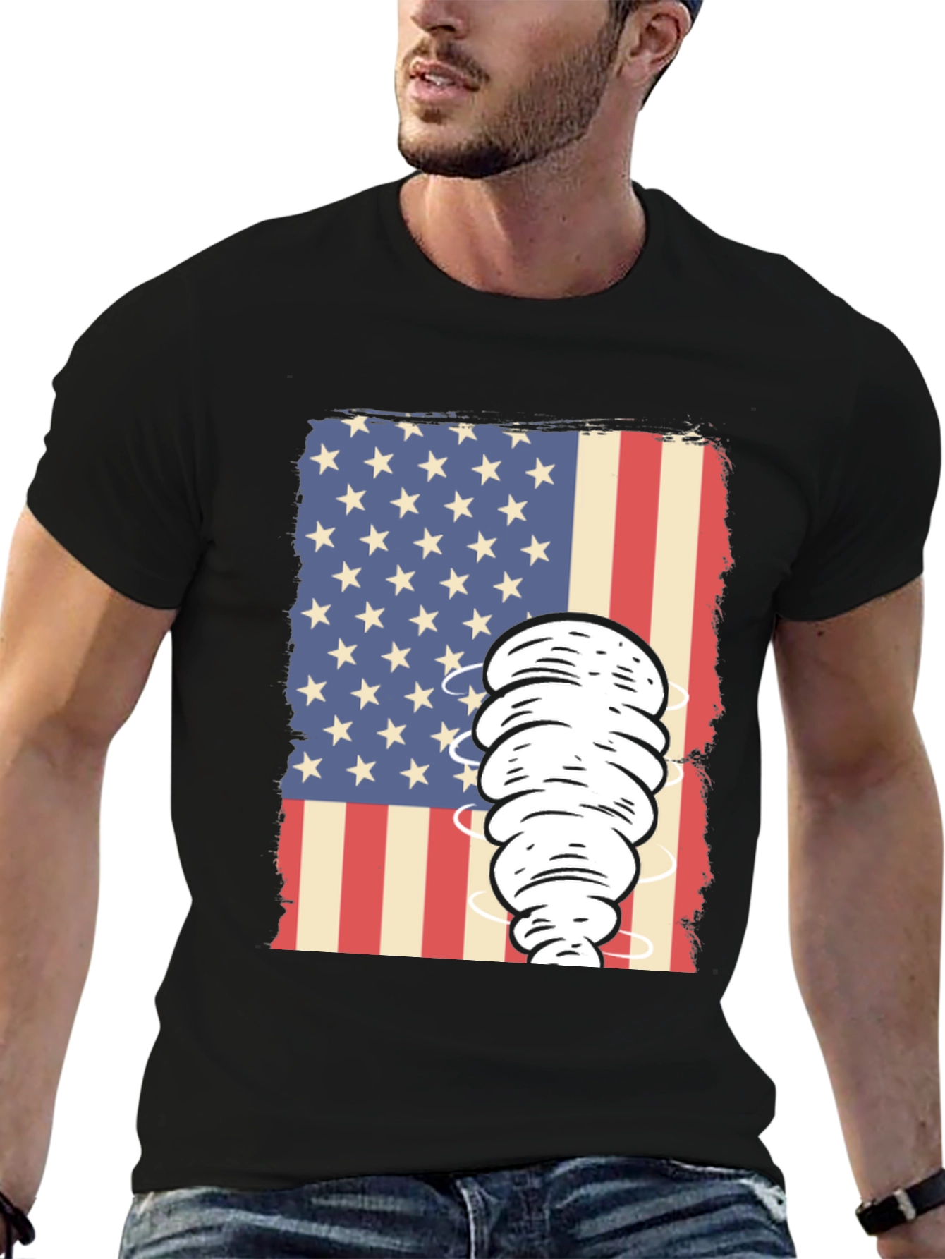 Black American Tornado Graphic Tee view 6