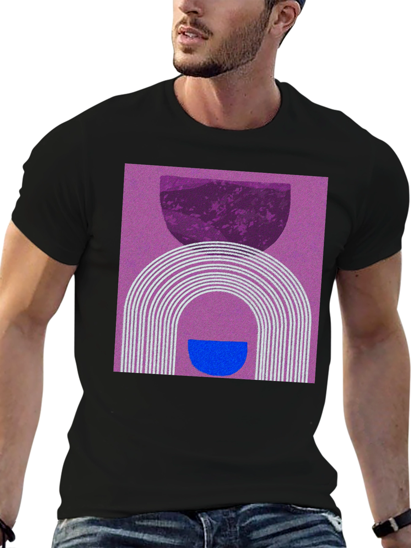 Black Abstract Graphic T-Shirt - Modern Artistic Design view 6