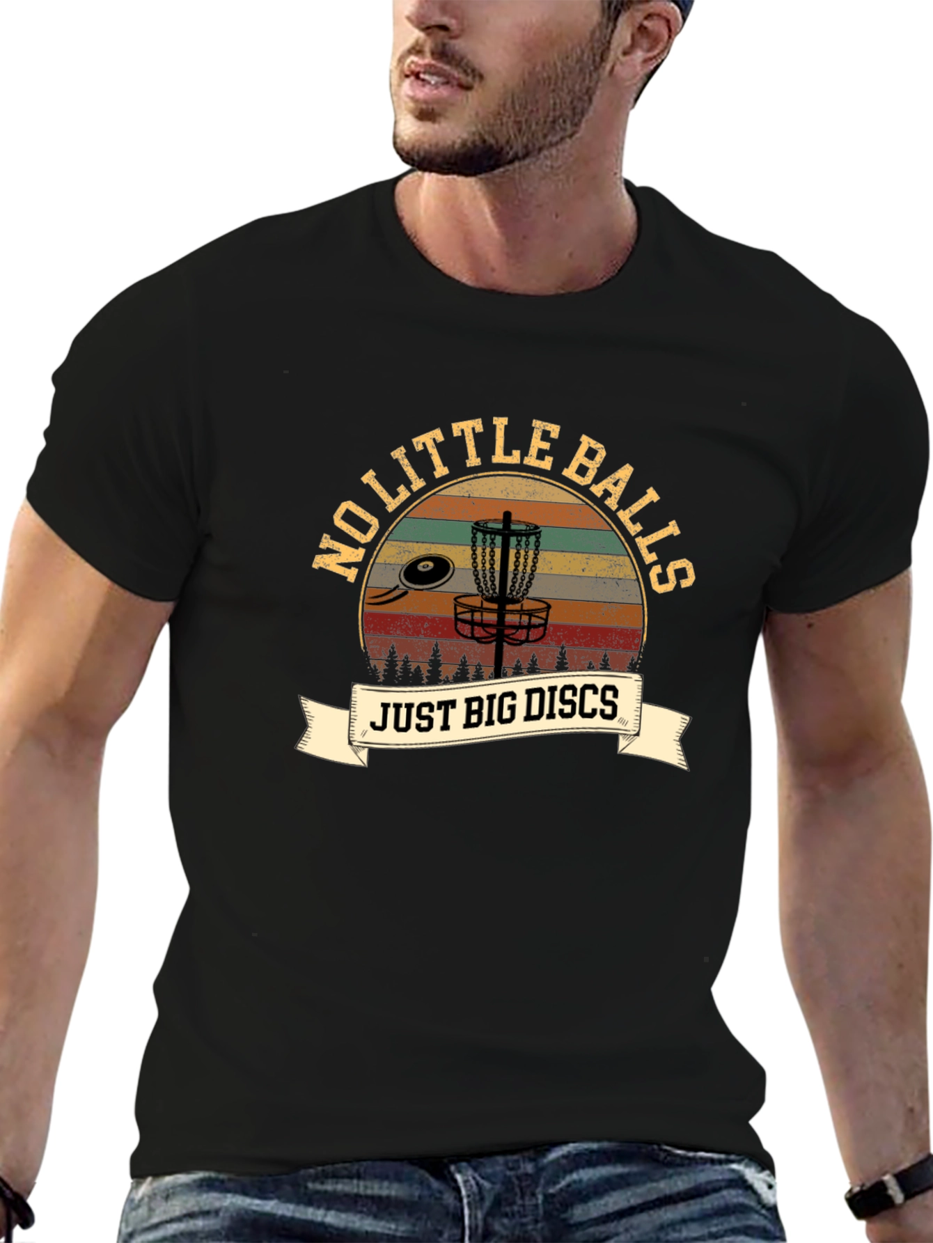 Black No Little Balls Just Big Discs T-Shirt view 6