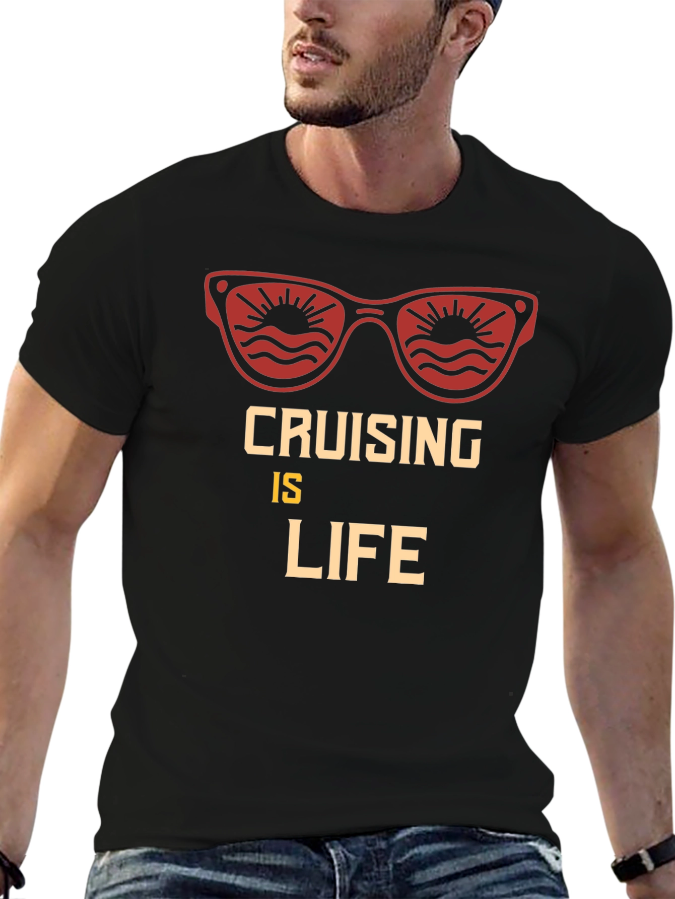 Black Cruising Is Life Graphic Tee view 6