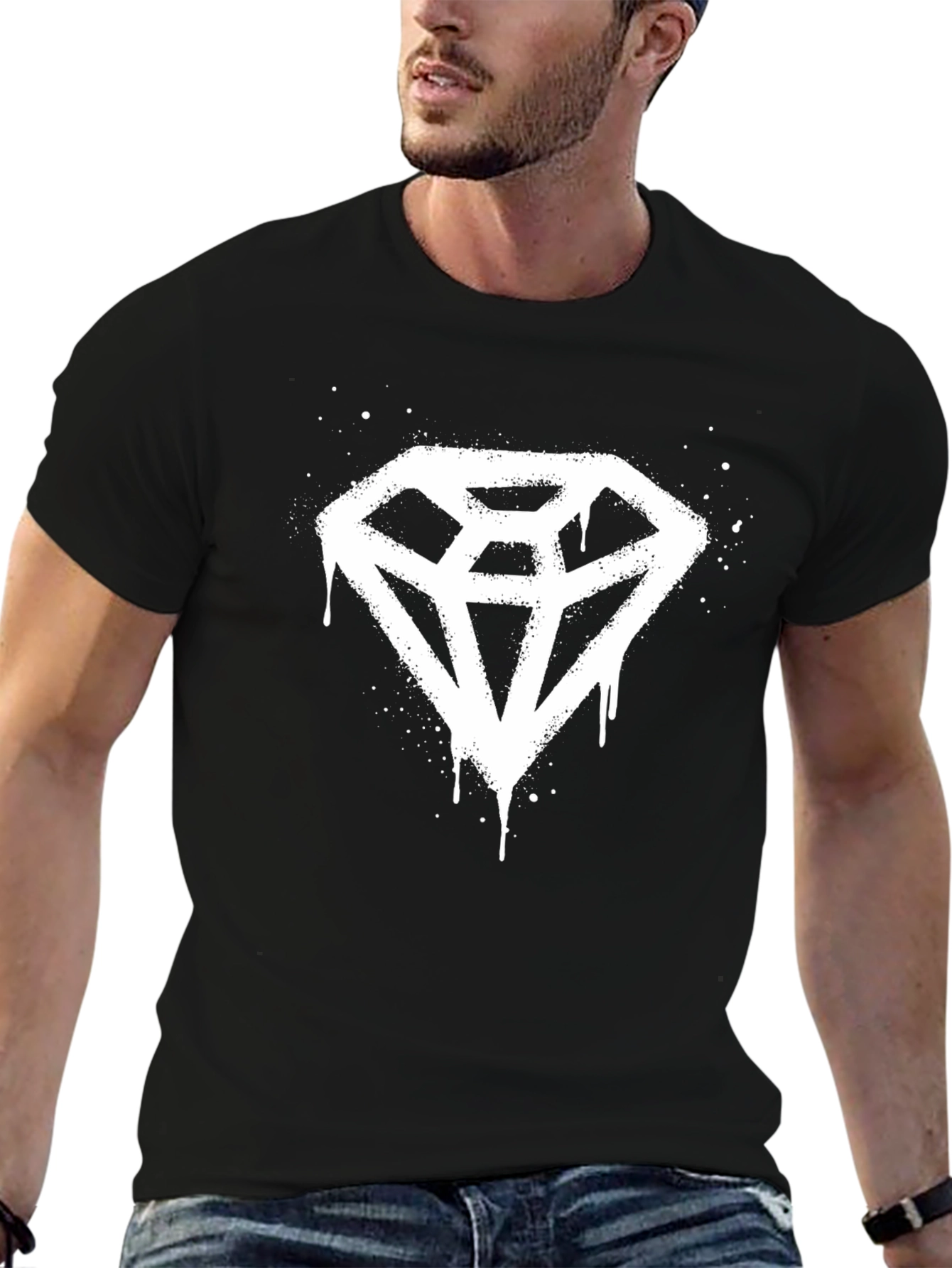 Black Diamond Spray Paint Graphic Tee - Black view 6