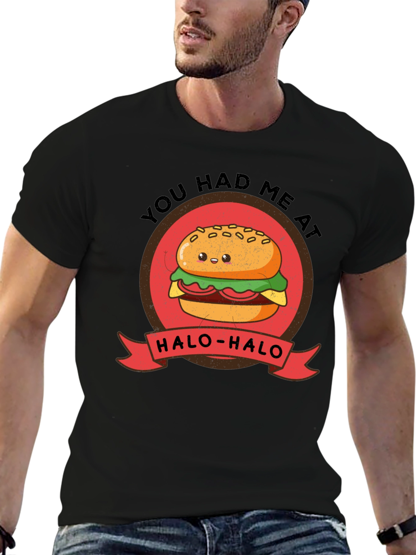 Black You Had Me At Halo-Halo T-Shirt - Funny Foodie Tee view 6