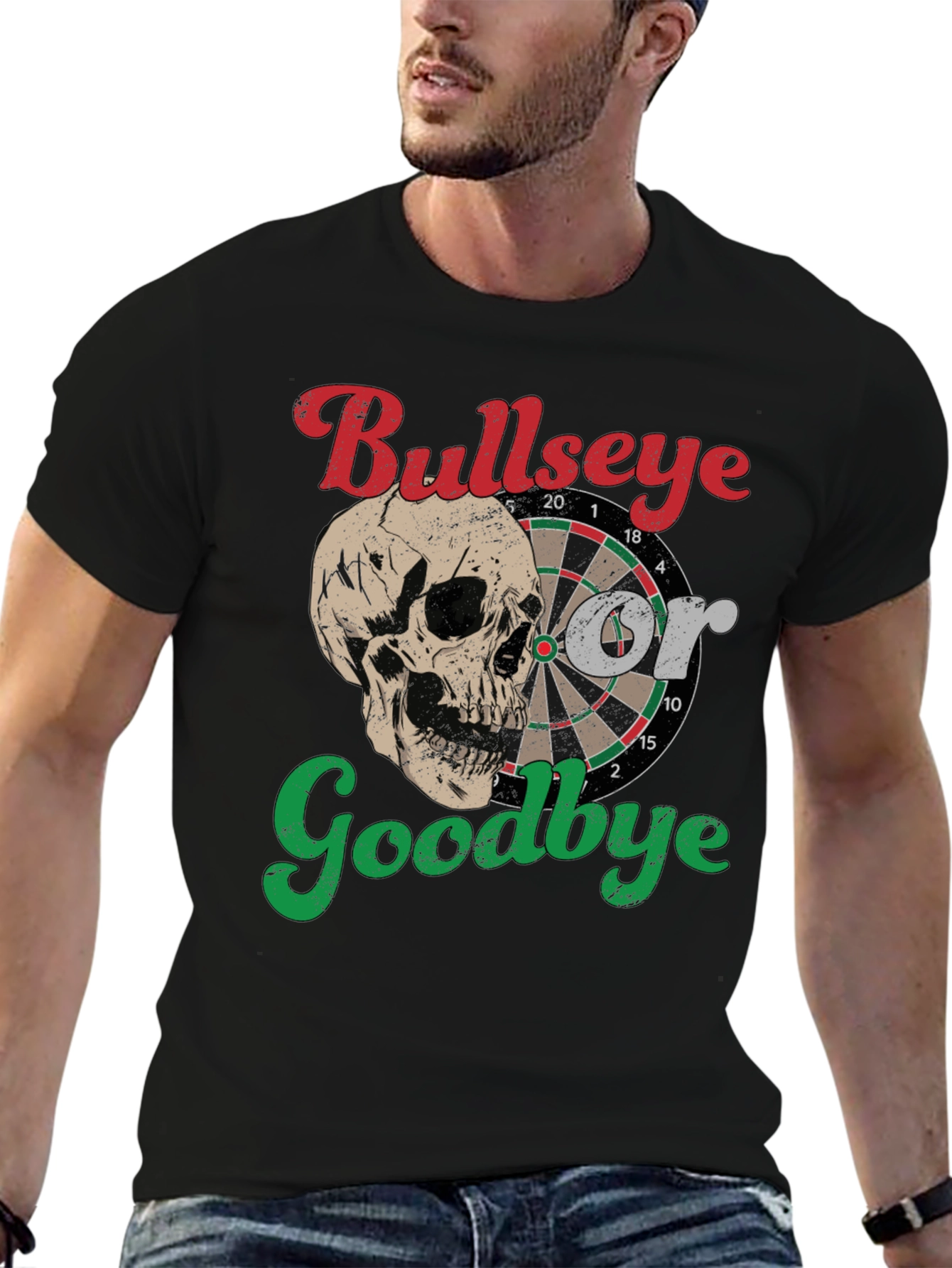 Black Bullseye or Goodbye Skull Graphic Tee view 6