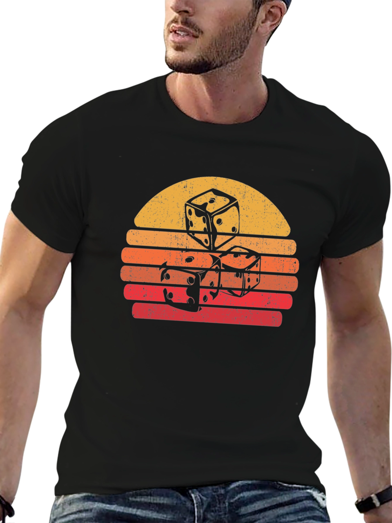 Dice Sunset Graphic Tee - Retro Style - 6