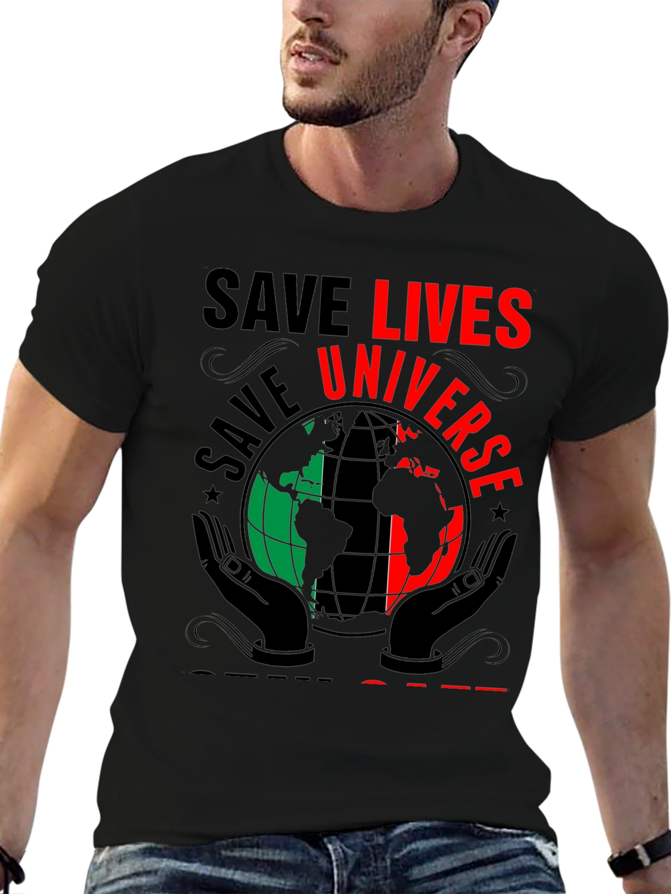 Black Save Lives Universe T-Shirt view 6