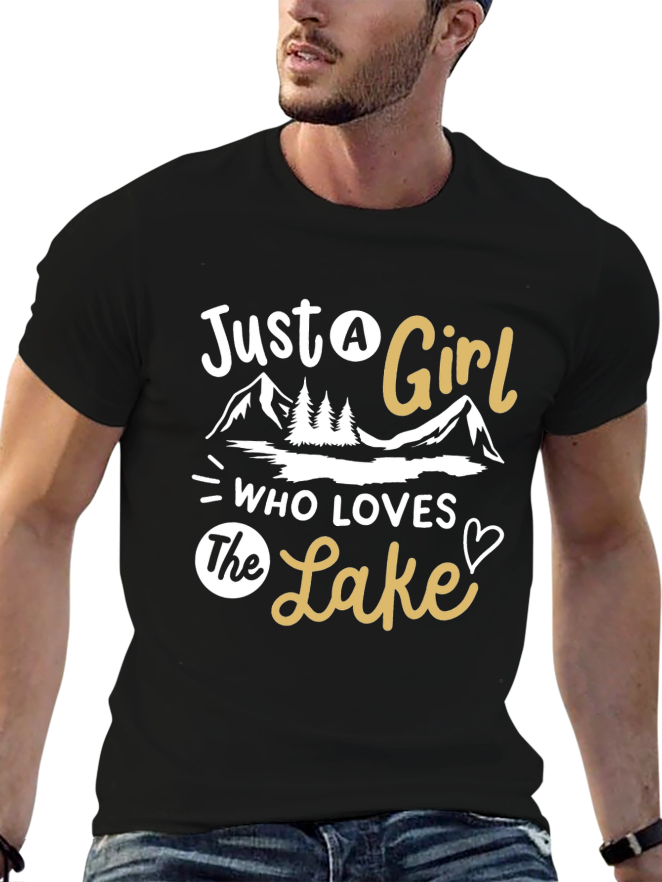 Black Lake Lover T-Shirt - Just A Girl Who Loves The Lake view 6