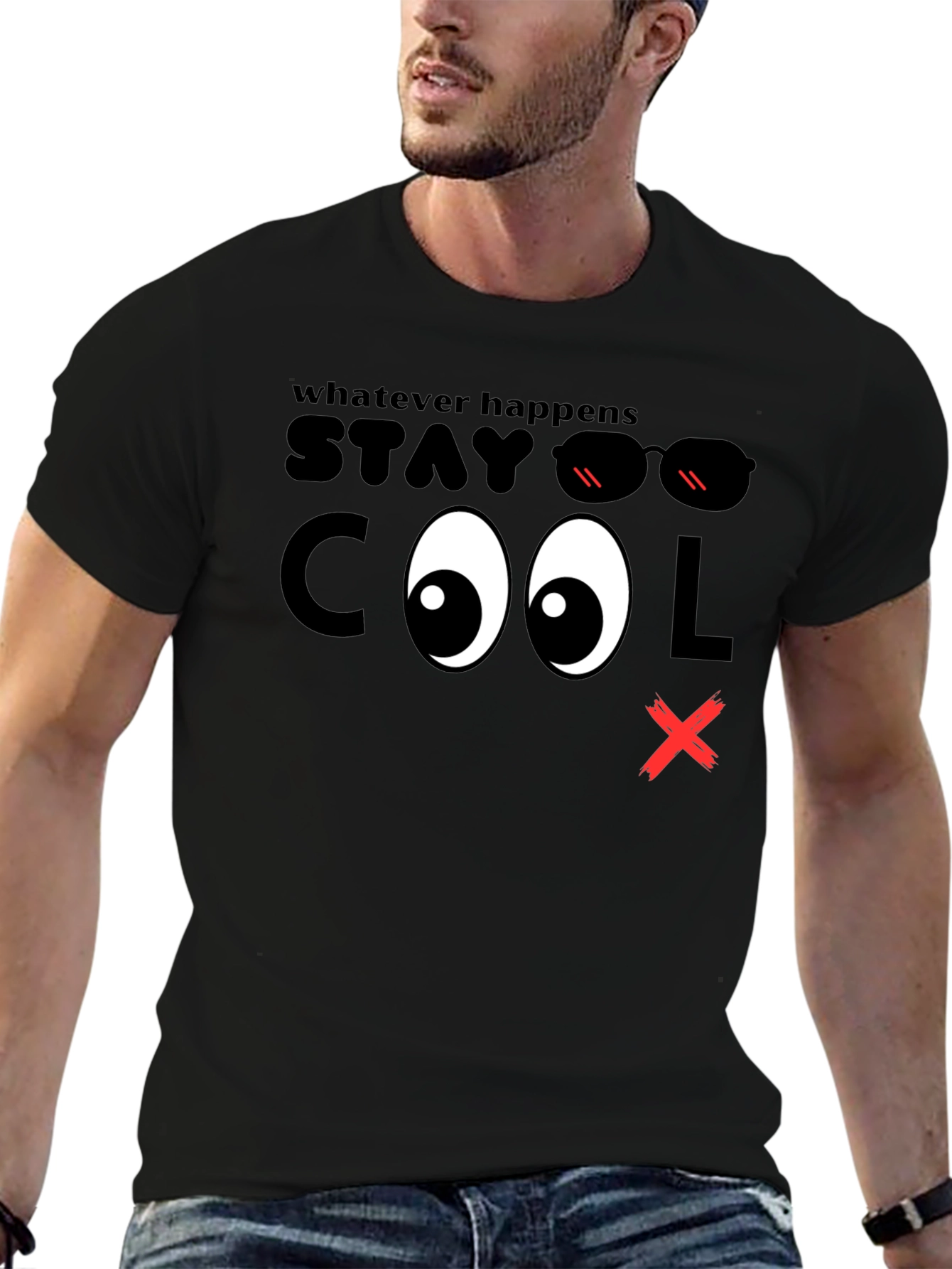 Black Stay Cool Graphic T-Shirt - Men's Black Tee view 6