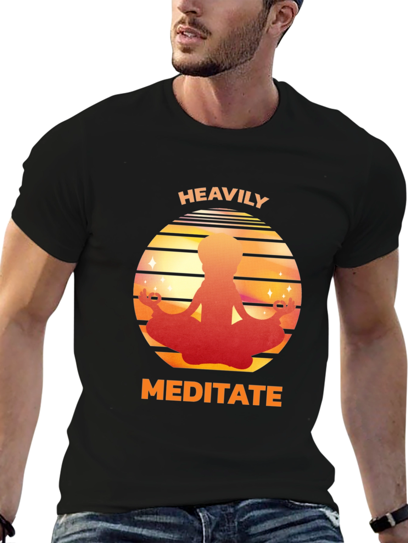Heavily Meditate Graphic Tee - Relaxed Fit - 6